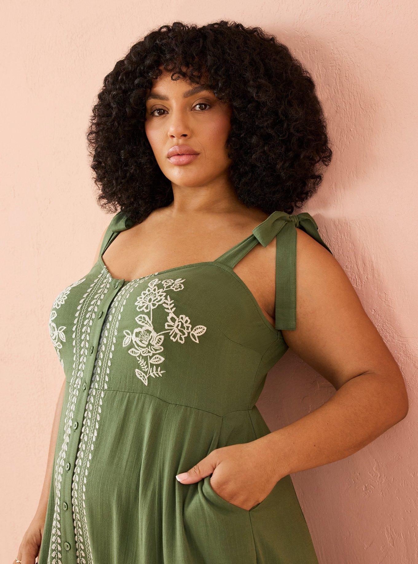 Belle Isle Button Front Midi Dress, BRONZE GREEN, alternate