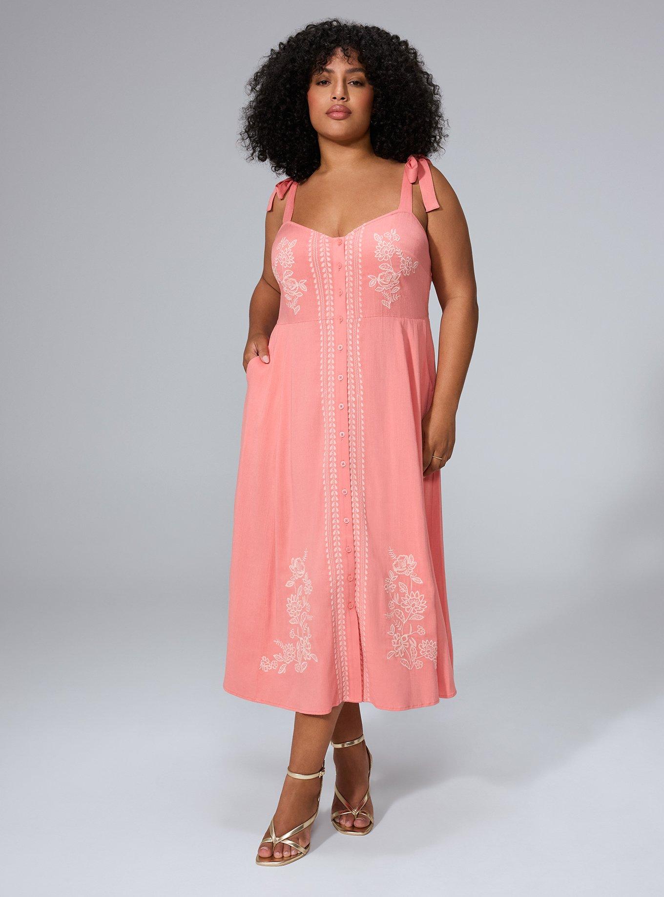 Belle Isle Button Front Midi Dress, LANTANA, hi-res