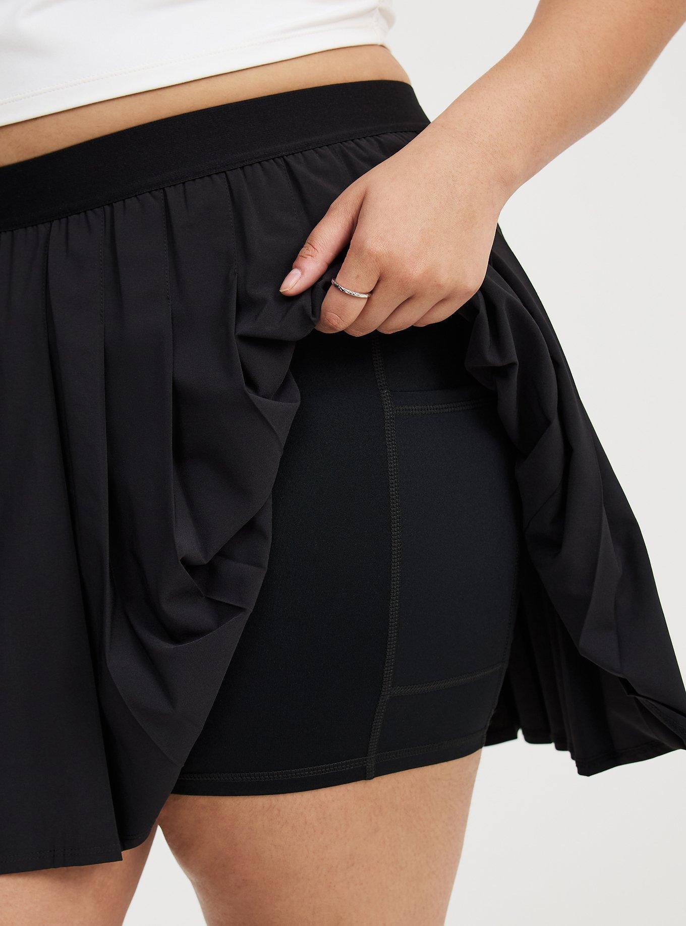 Tech Jersey Pleated Active Skirt With Bike Short