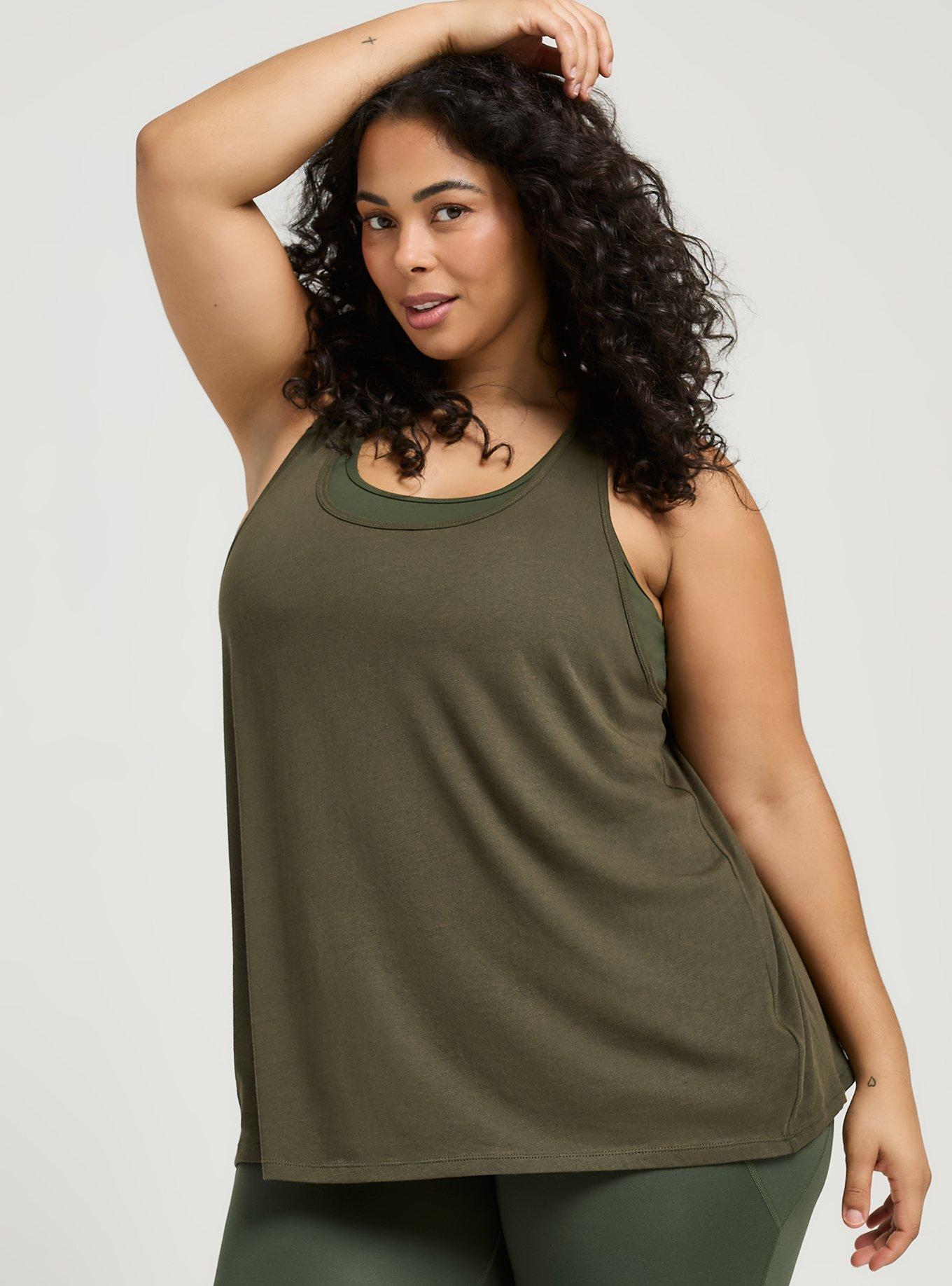 TRU Performance Cotton Active Tank 2-in-1 Bra, FOREST NIGHT, alternate