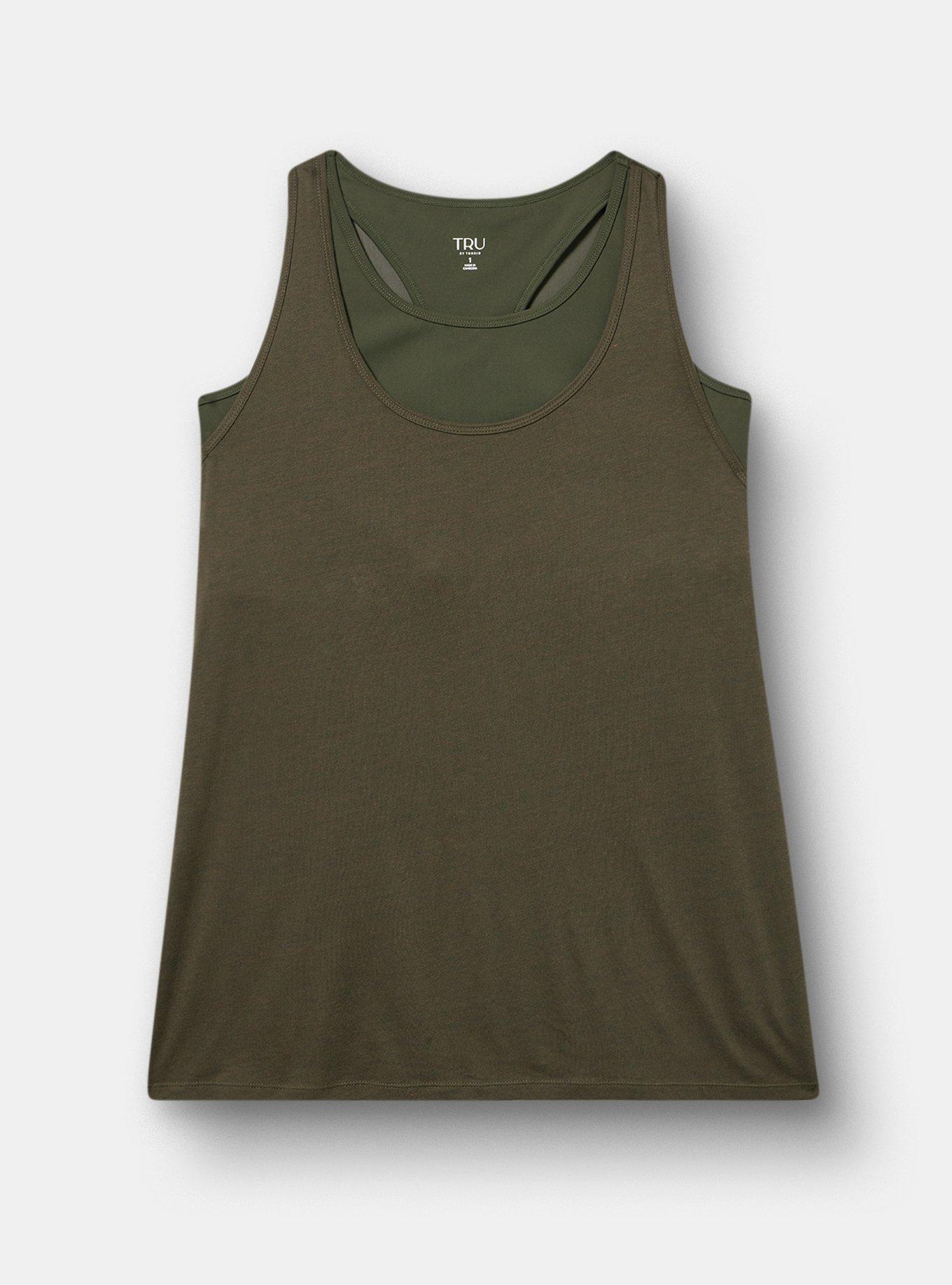 TRU Performance Cotton Active Tank 2-in-1 Bra, FOREST NIGHT, hi-res