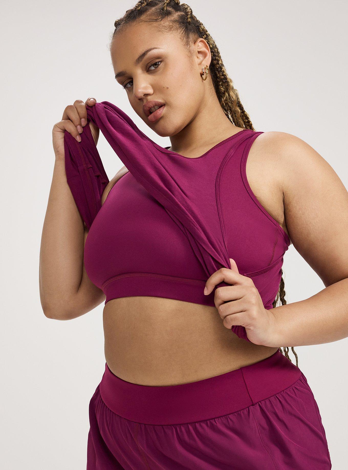 TRU Performance Cotton Active Tank 2-in-1 Bra, PLUM CASPIA, alternate