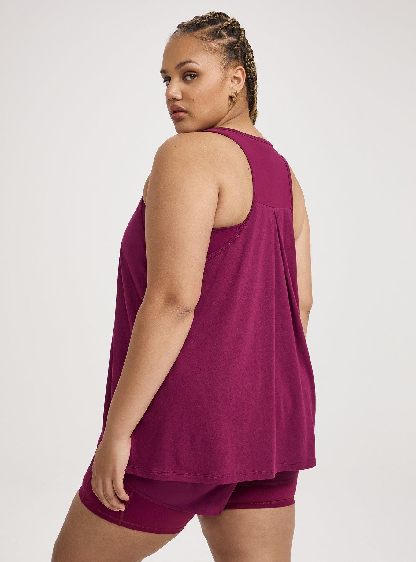 TRU Performance Cotton Active Tank 2-in-1 Bra, PLUM CASPIA, alternate