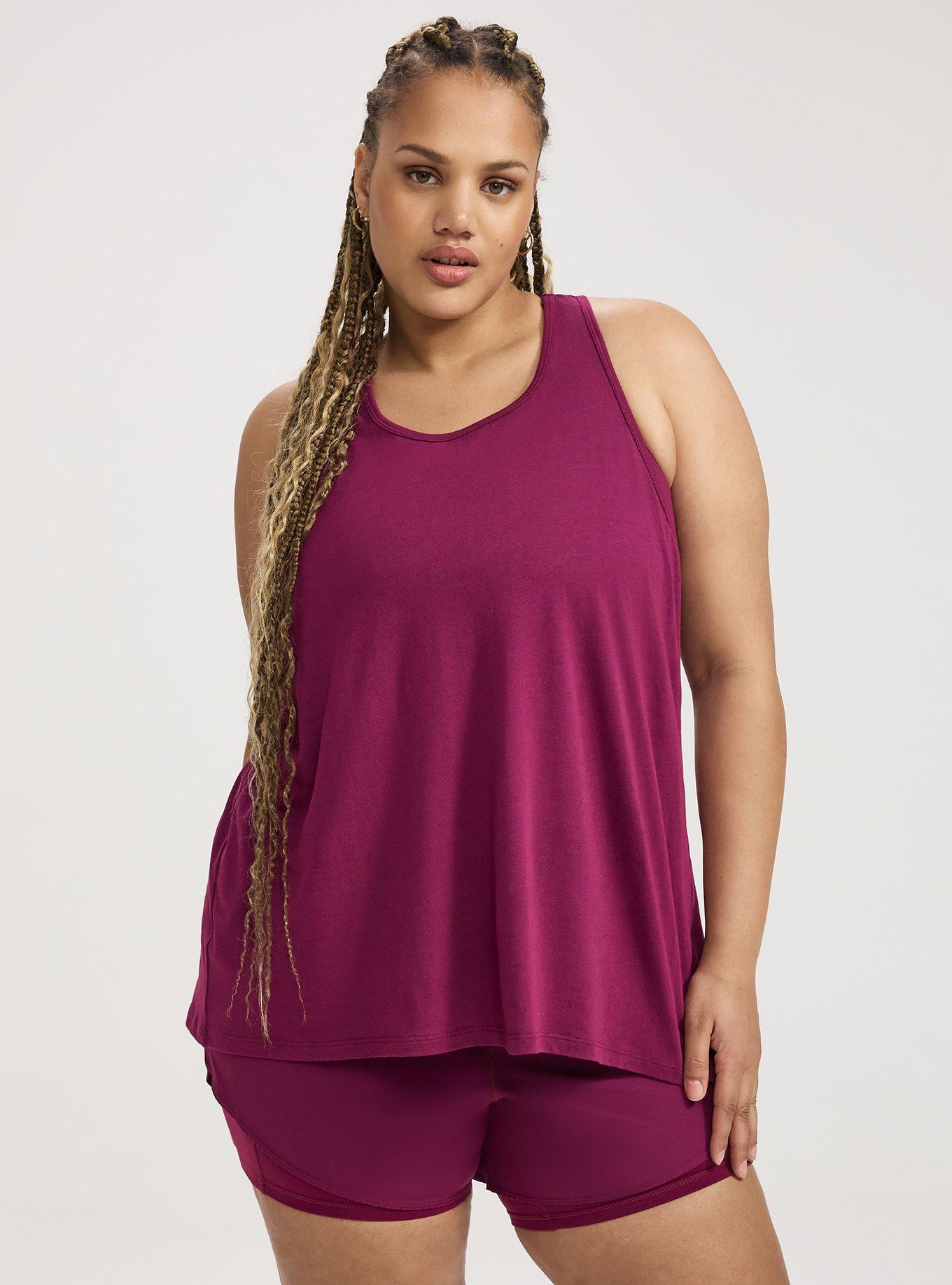 TRU Performance Cotton Active Tank 2-in-1 Bra, PLUM CASPIA, hi-res