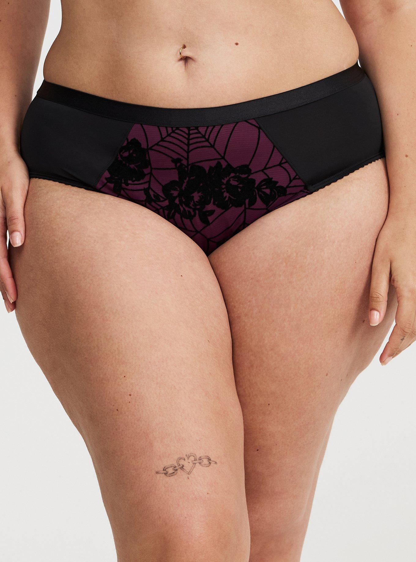 Flocked Mesh Hipster Panty