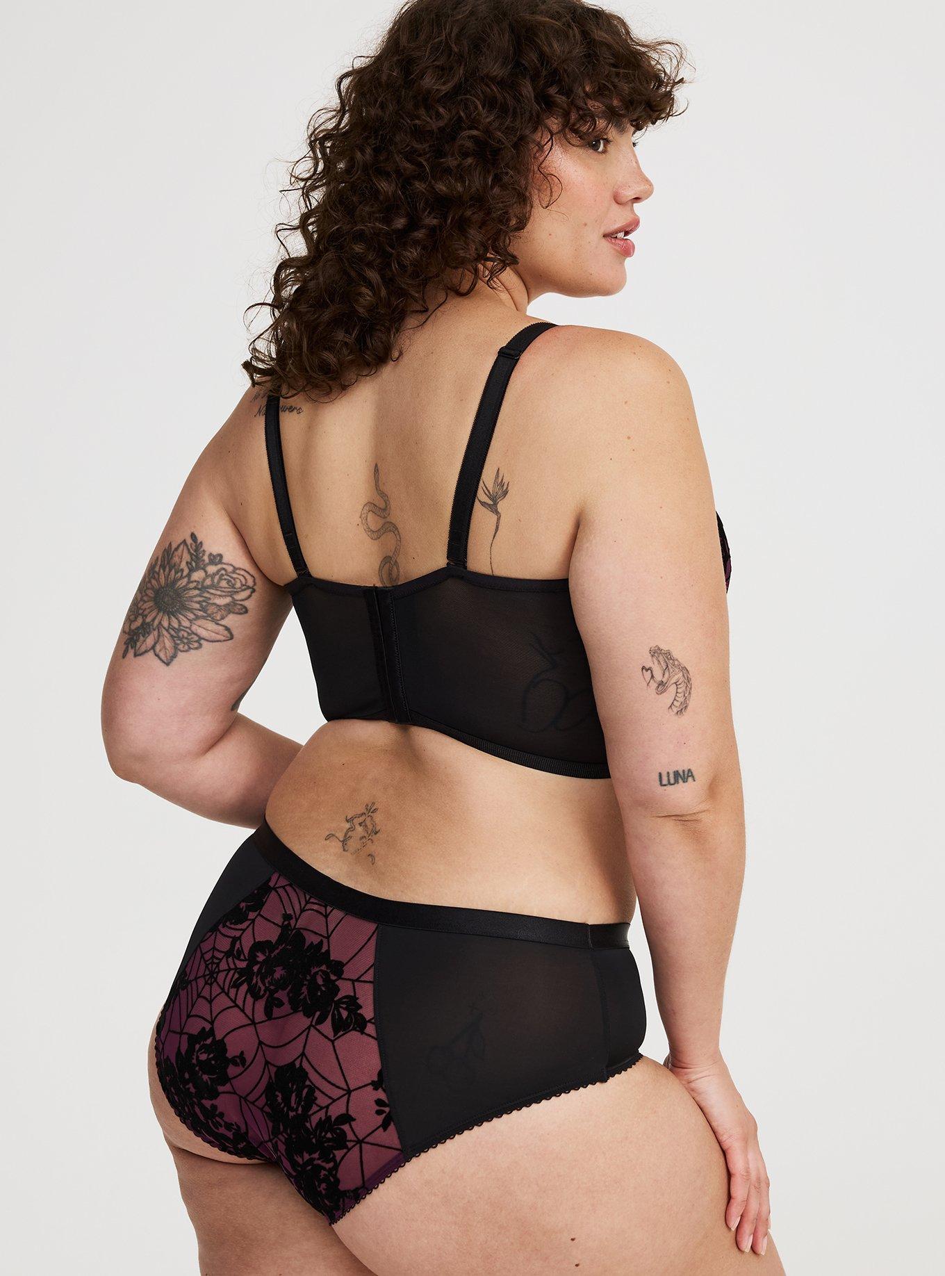 Flocked Mesh Hipster Panty
