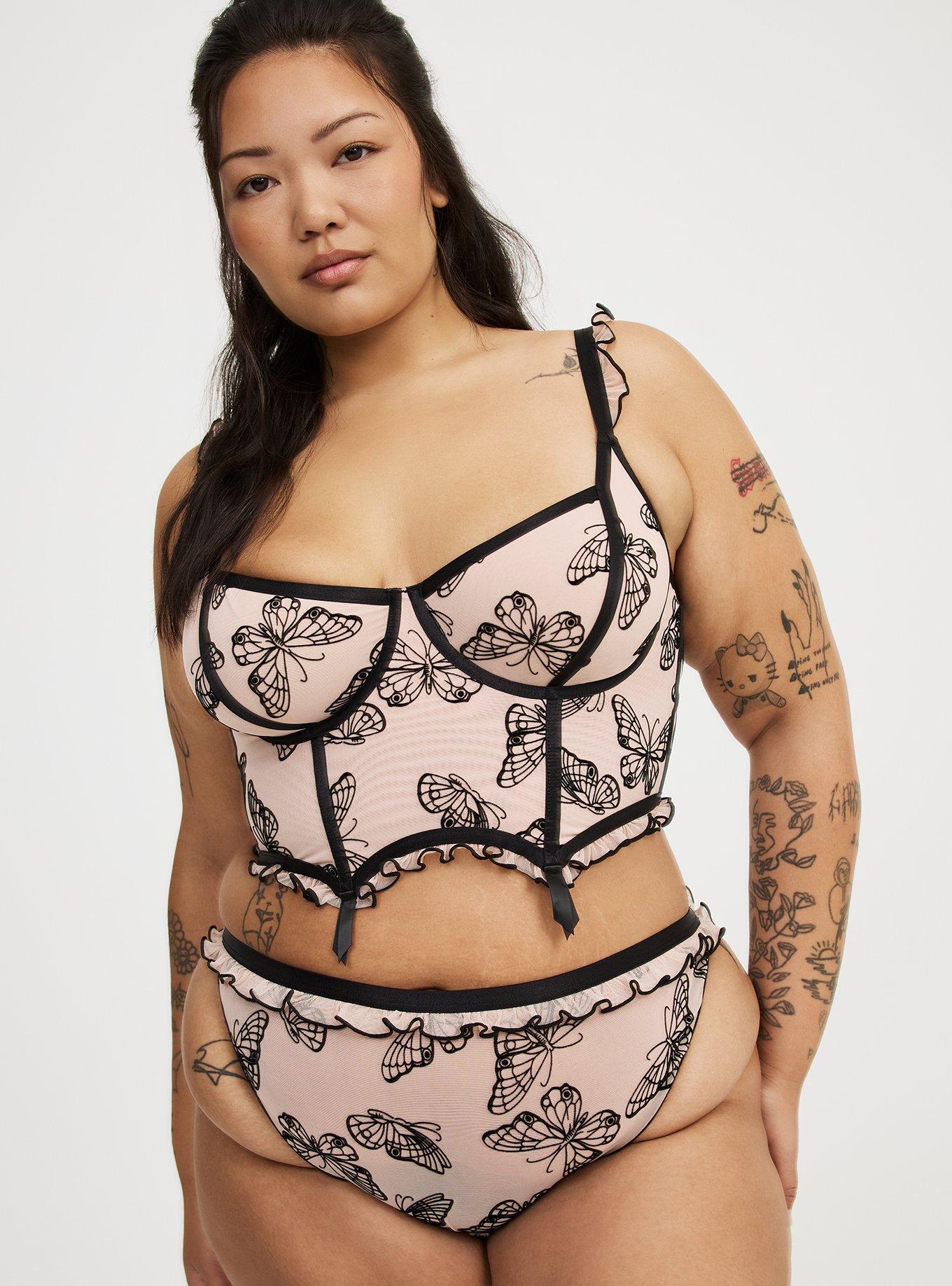 Flocked Mesh Bustier