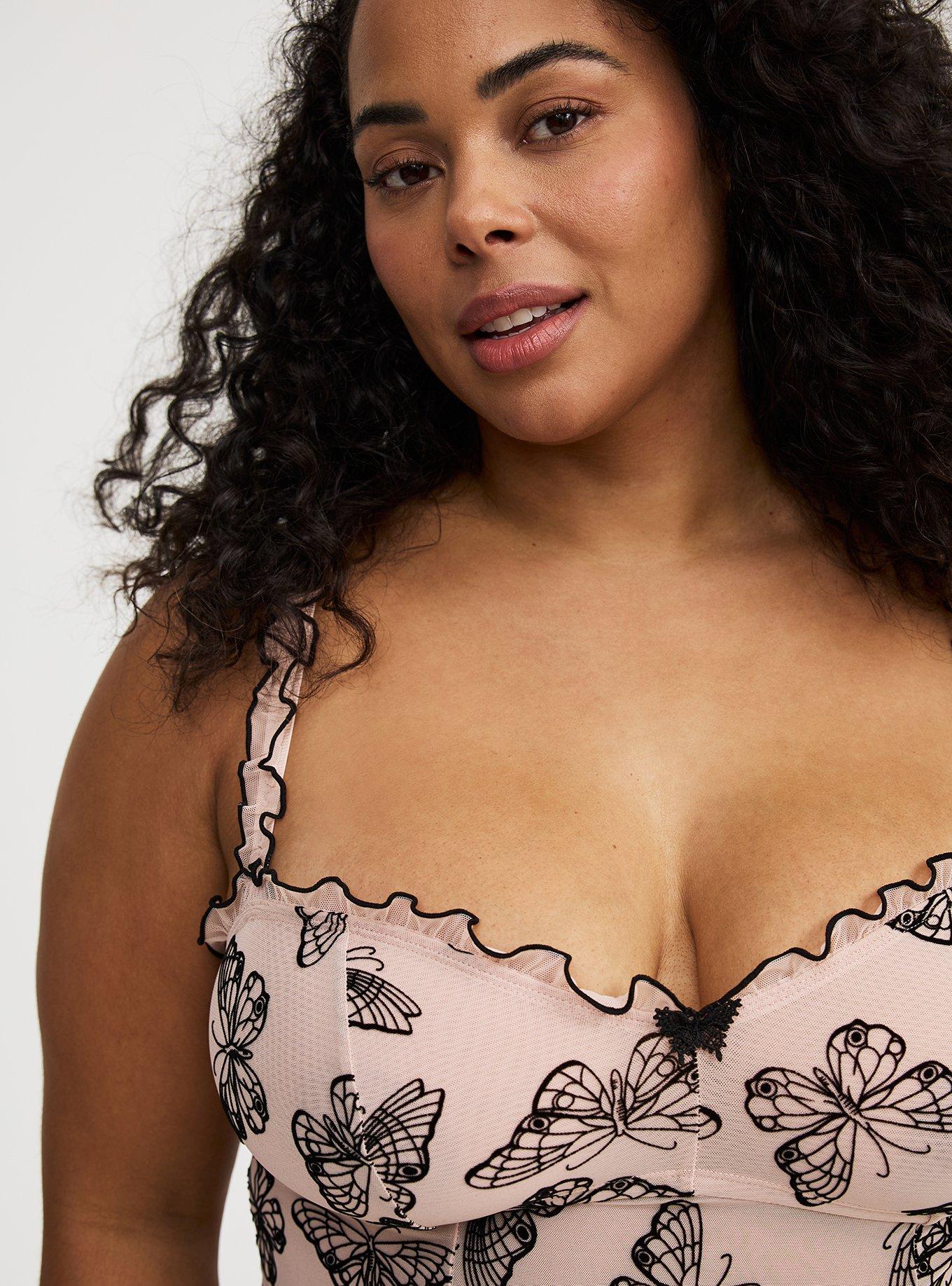 Flocked Mesh Babydoll