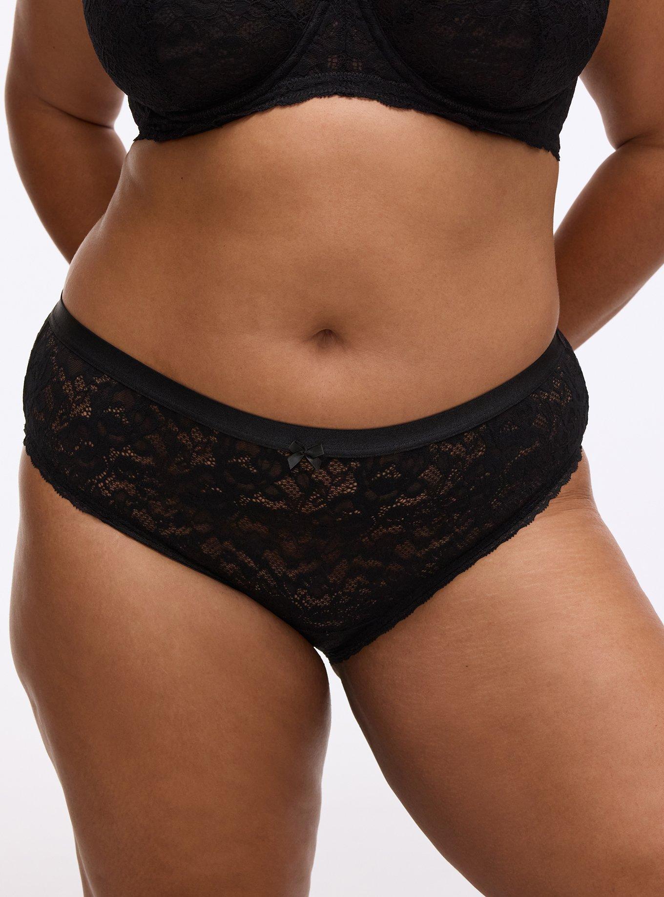 Super Soft Lace Mid-Rise Hipster Panty, RICH BLACK, alternate