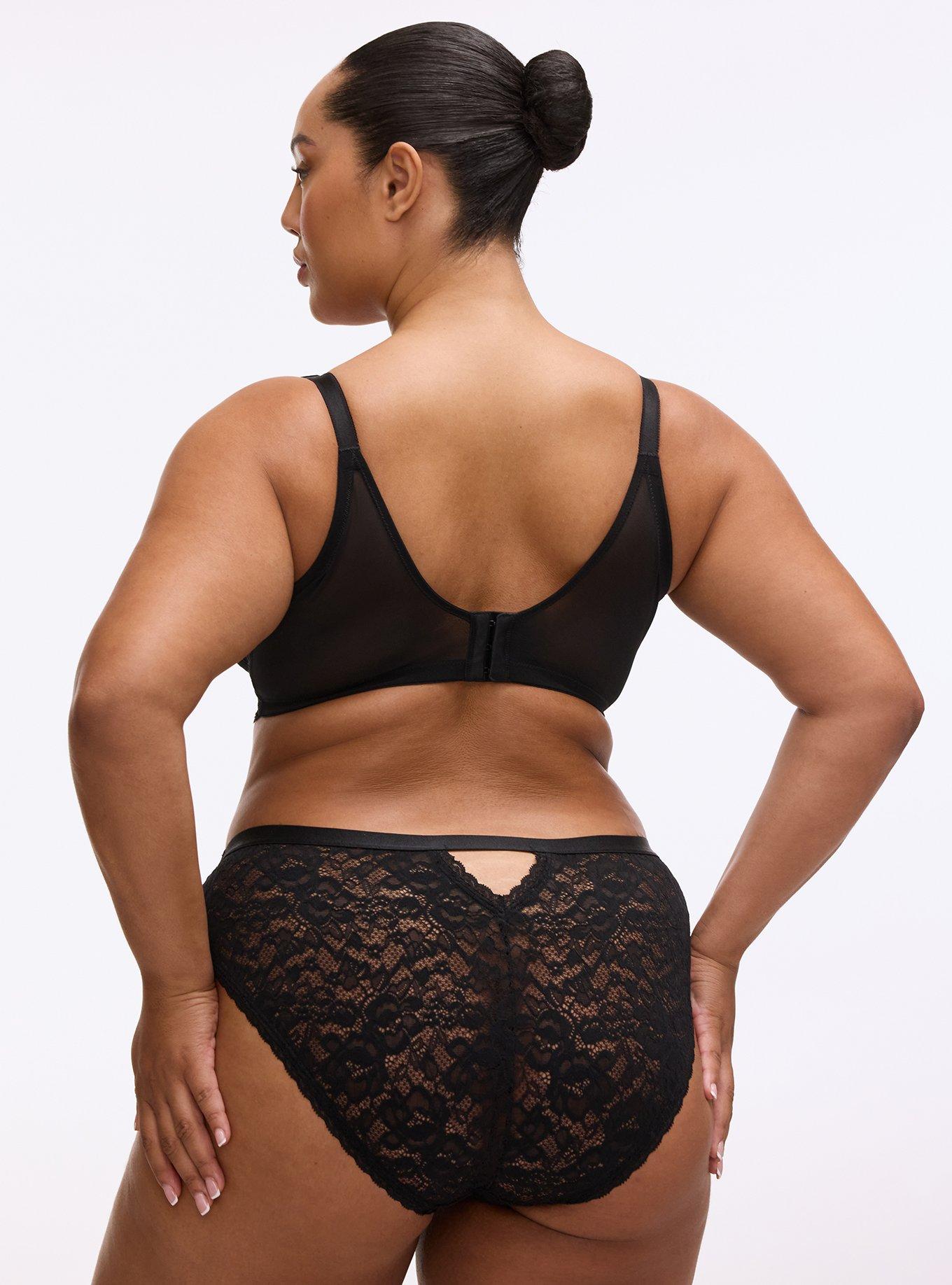 Super Soft Lace Mid-Rise Hipster Panty, RICH BLACK, alternate