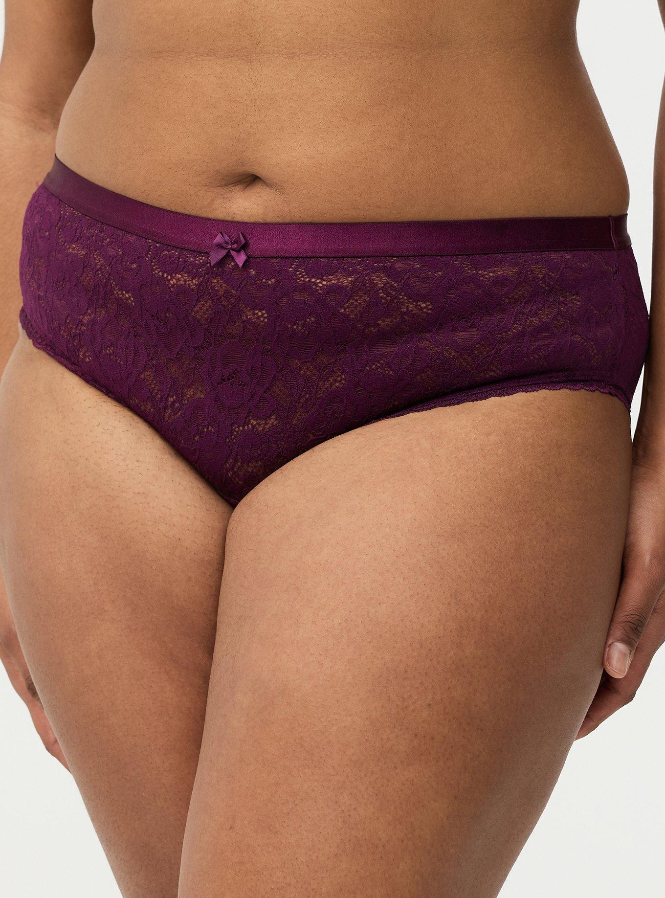 Super Soft Lace Mid-Rise Hipster Panty, POTENT PURPLE, alternate