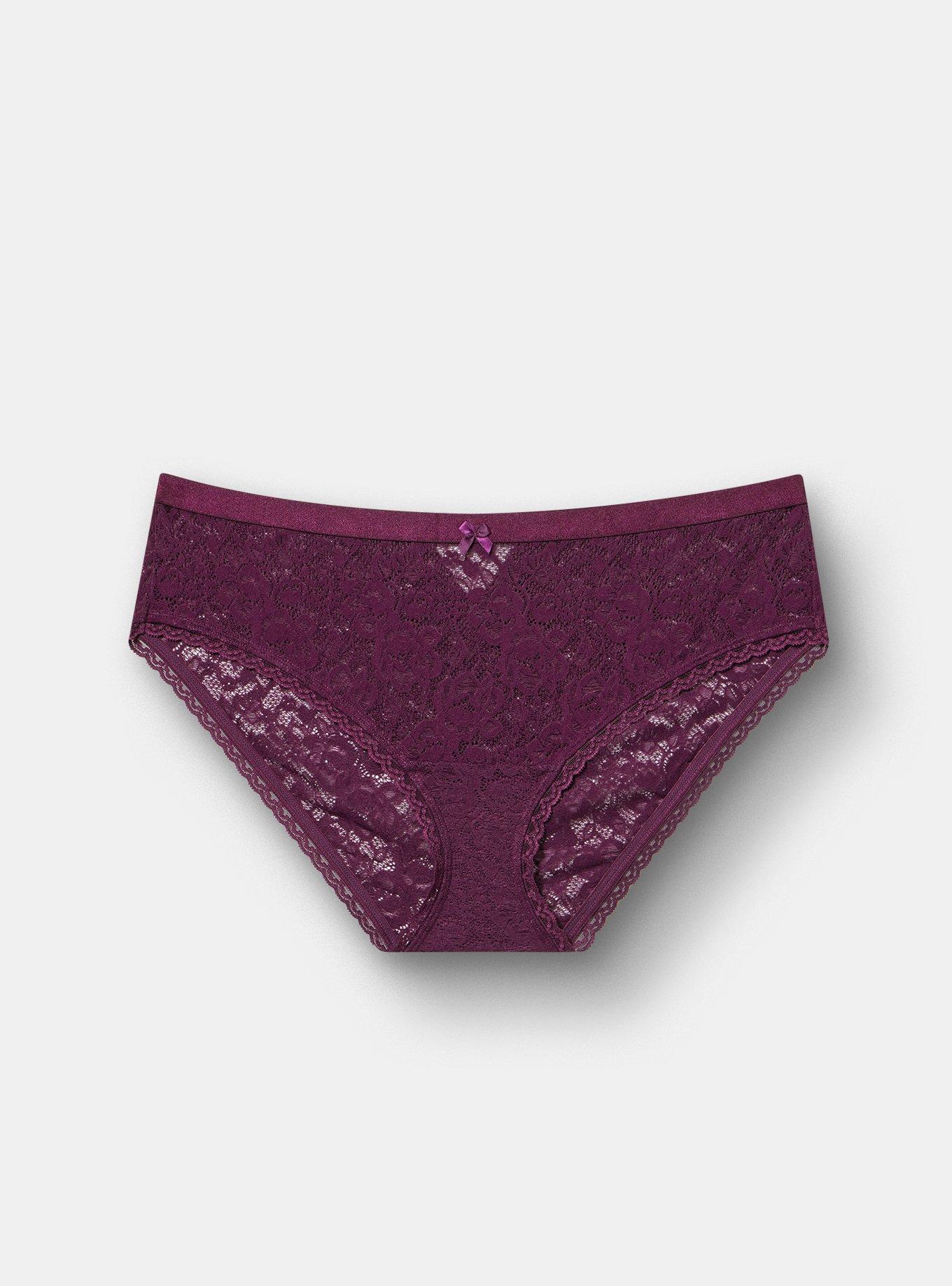 Super Soft Lace Mid-Rise Hipster Panty, POTENT PURPLE, hi-res