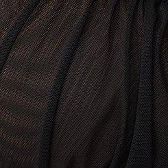 Plus Size Off-Shoulder Ruffle Mesh Bralette, RICH BLACK, swatch