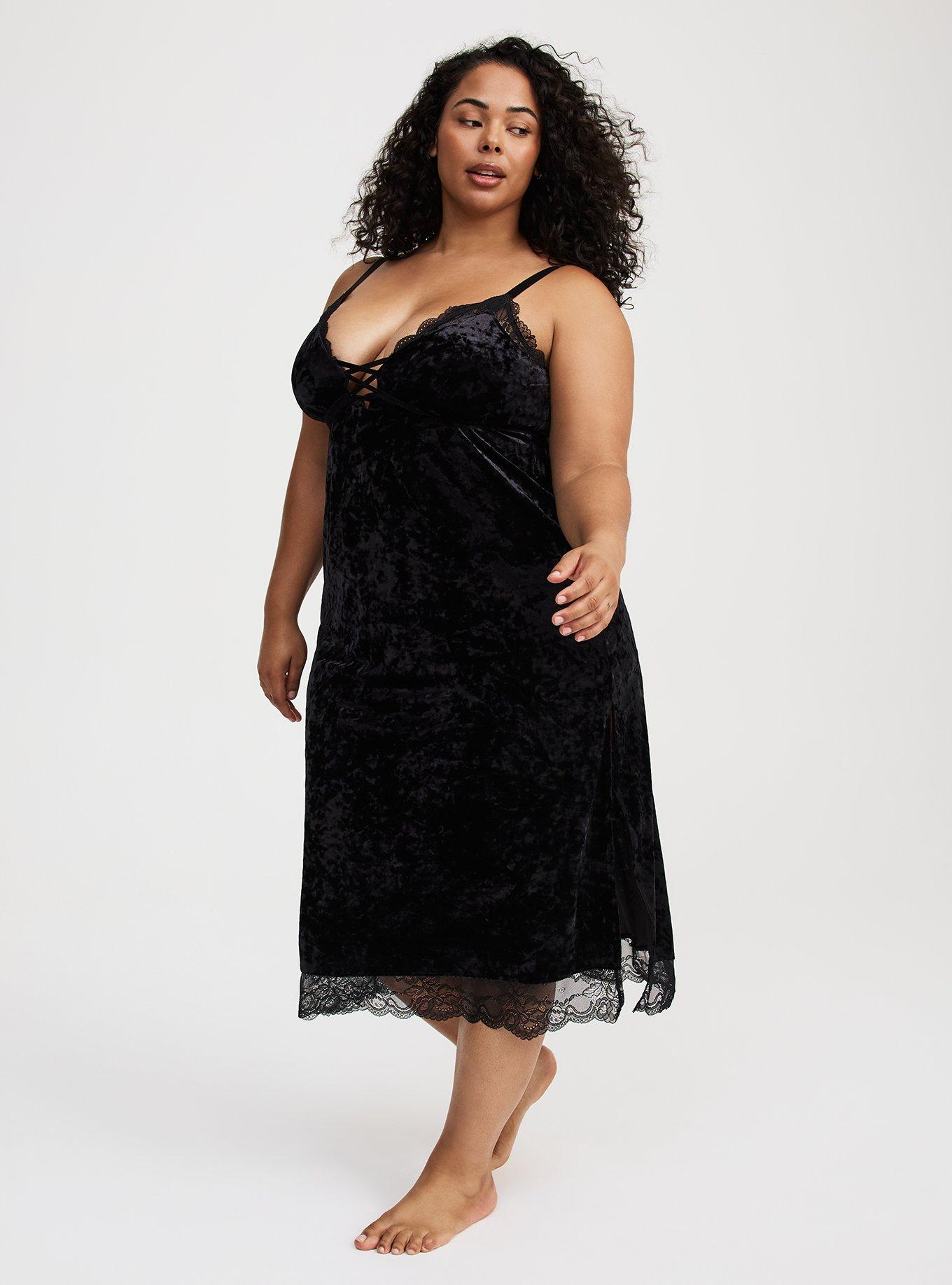 Velour Lingerie Maxi Slip Dress