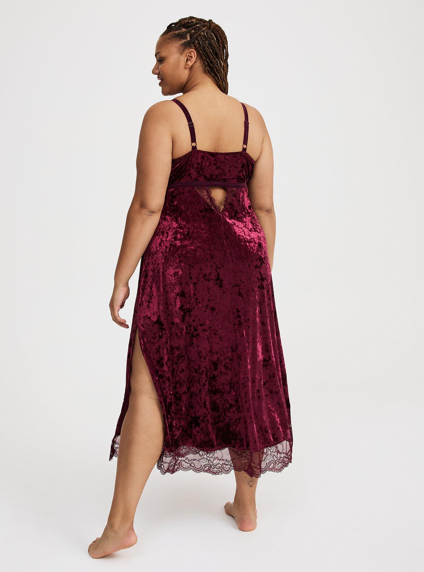 Velour Lingerie Maxi Slip Dress
