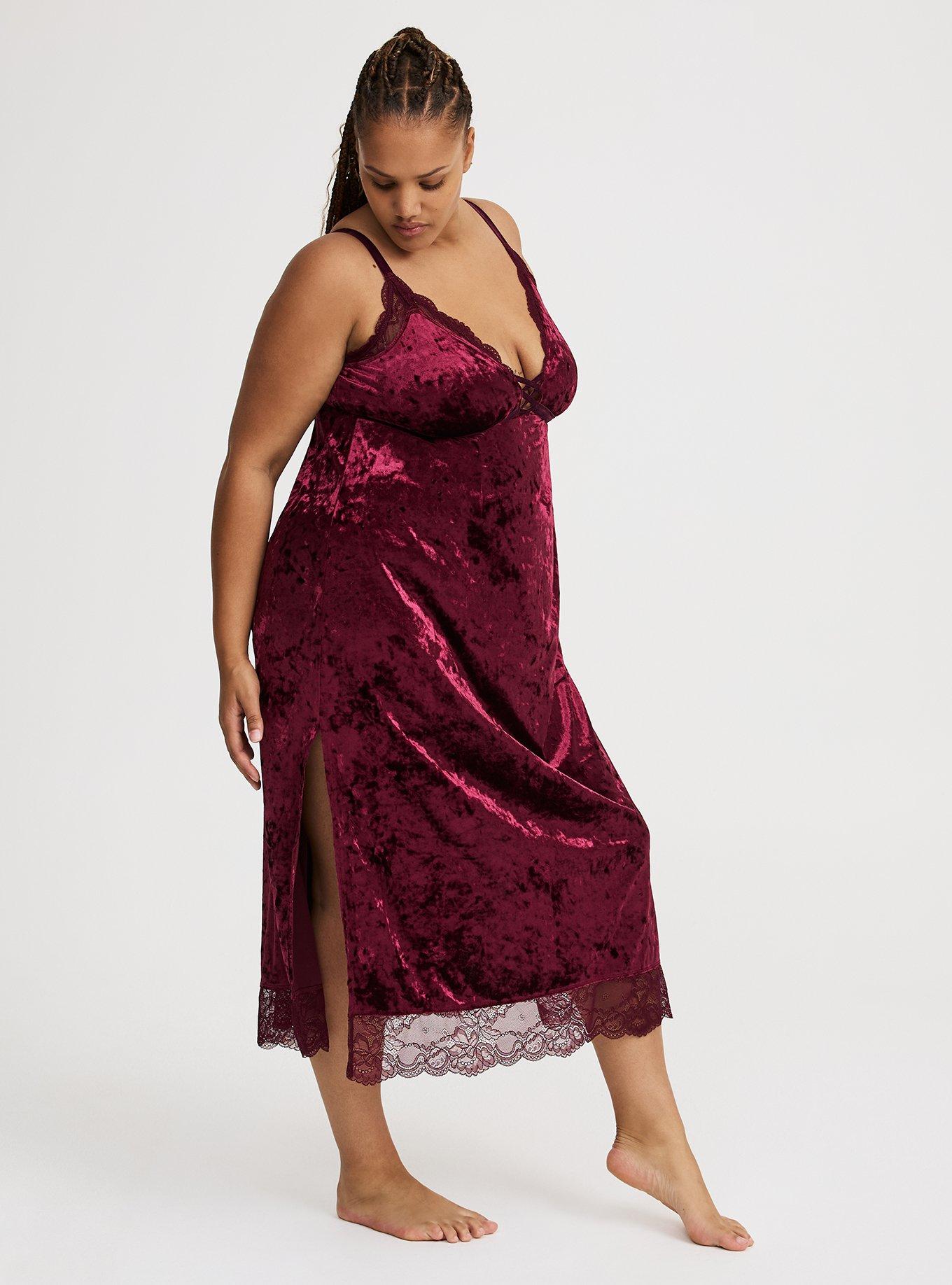 Velour Lingerie Maxi Slip Dress