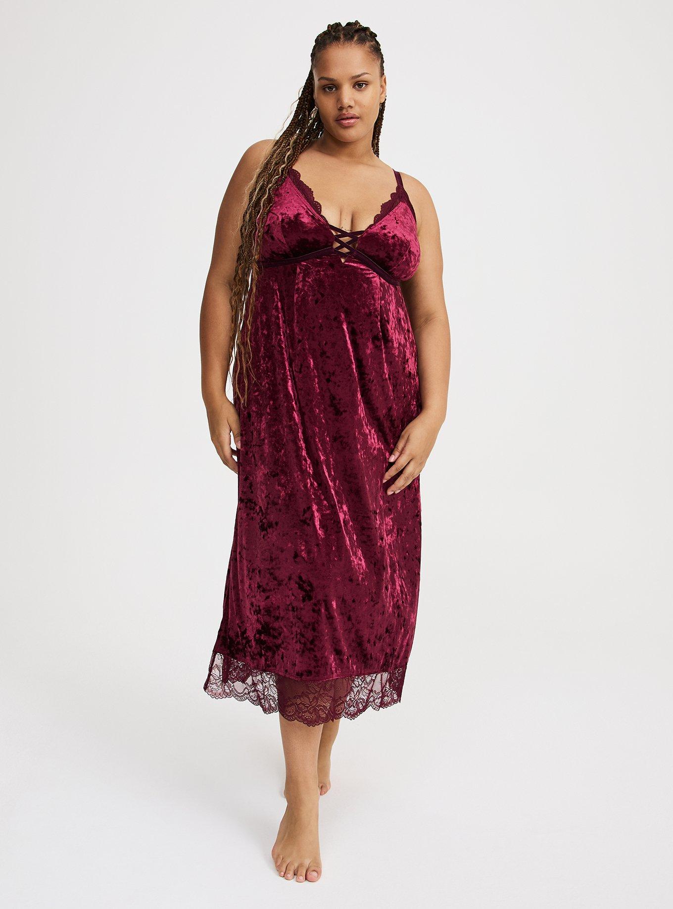 Velour Lingerie Maxi Slip Dress