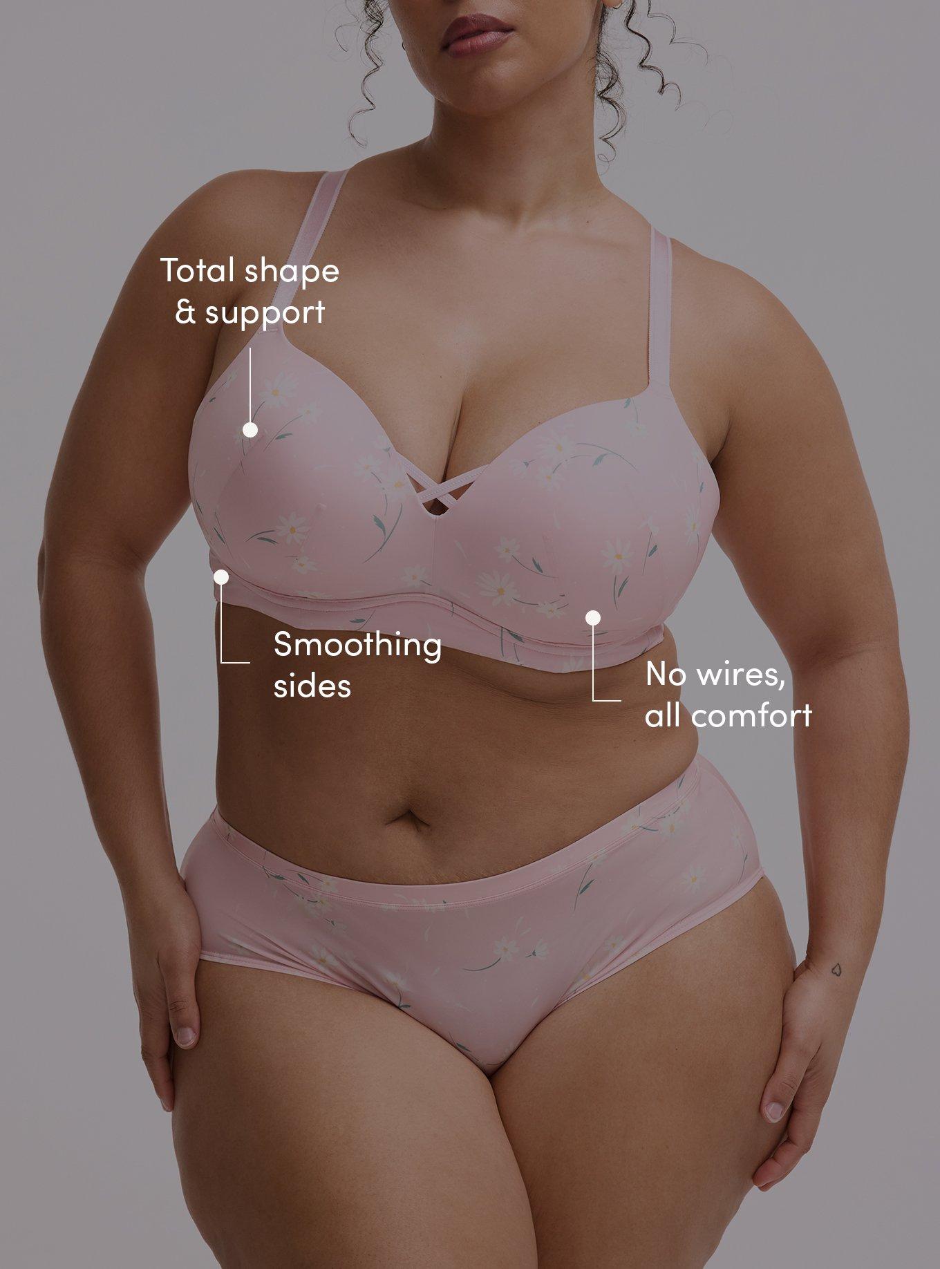 Wire-Free Push-Up Smooth Bra, DAISY DANCE FLORAL PINK, alternate