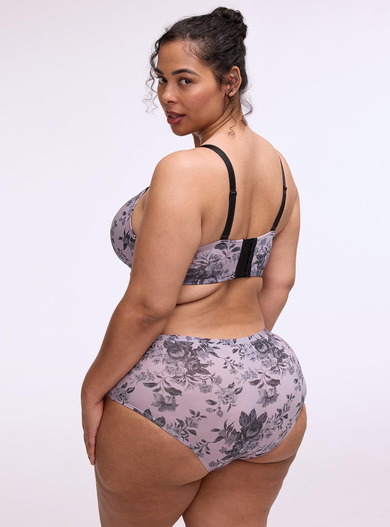 Wire-Free Push-Up Smooth Bra, MOODY BOUQUETS FLORAL LAVENDER, alternate