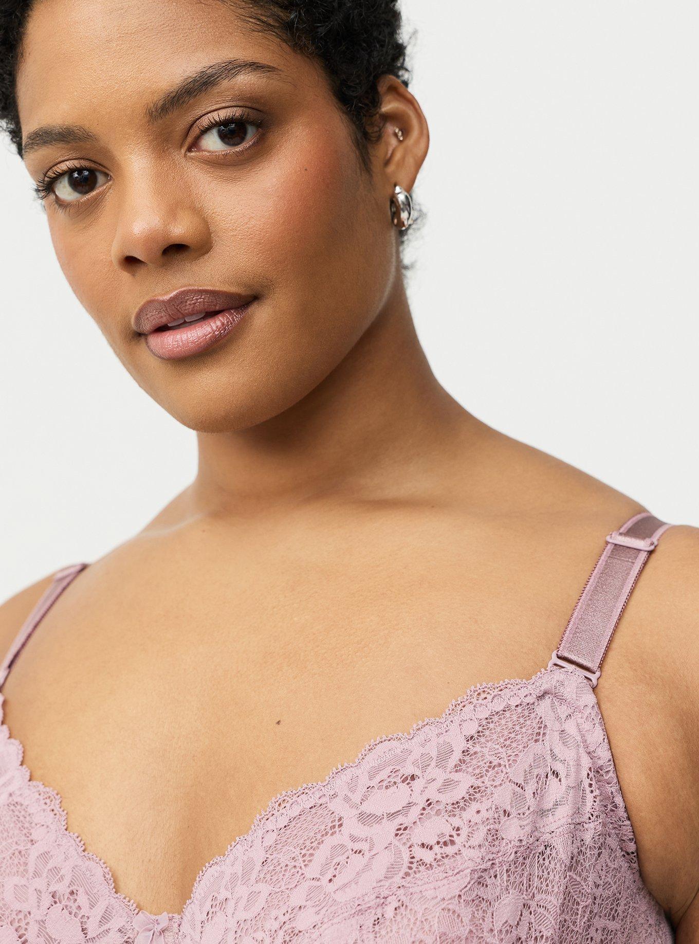 Full Coverage Unlined Lace Bra, TOADSTOOL, alternate