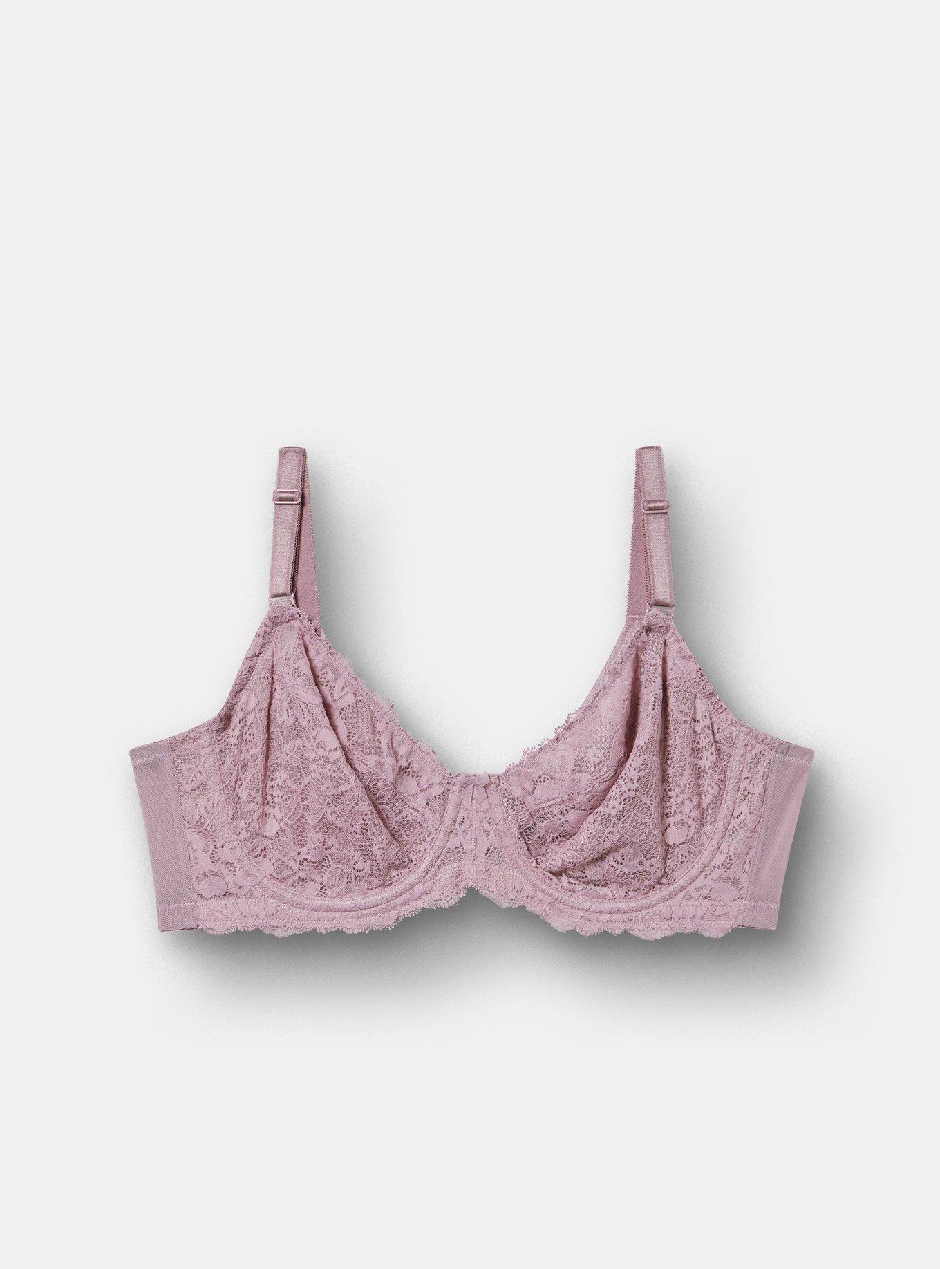 Full Coverage Unlined Lace Bra, TOADSTOOL, hi-res