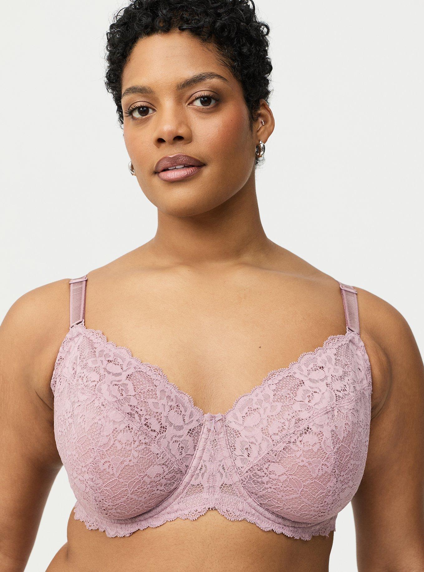 Full Coverage Unlined Lace Bra, TOADSTOOL, hi-res