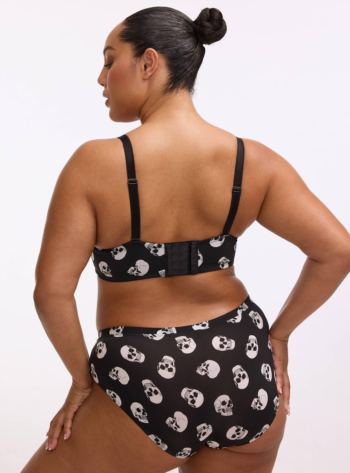 XO Plunge Push-Up Smooth Bra, BUBBLEGUM SKULLS BLACK, alternate