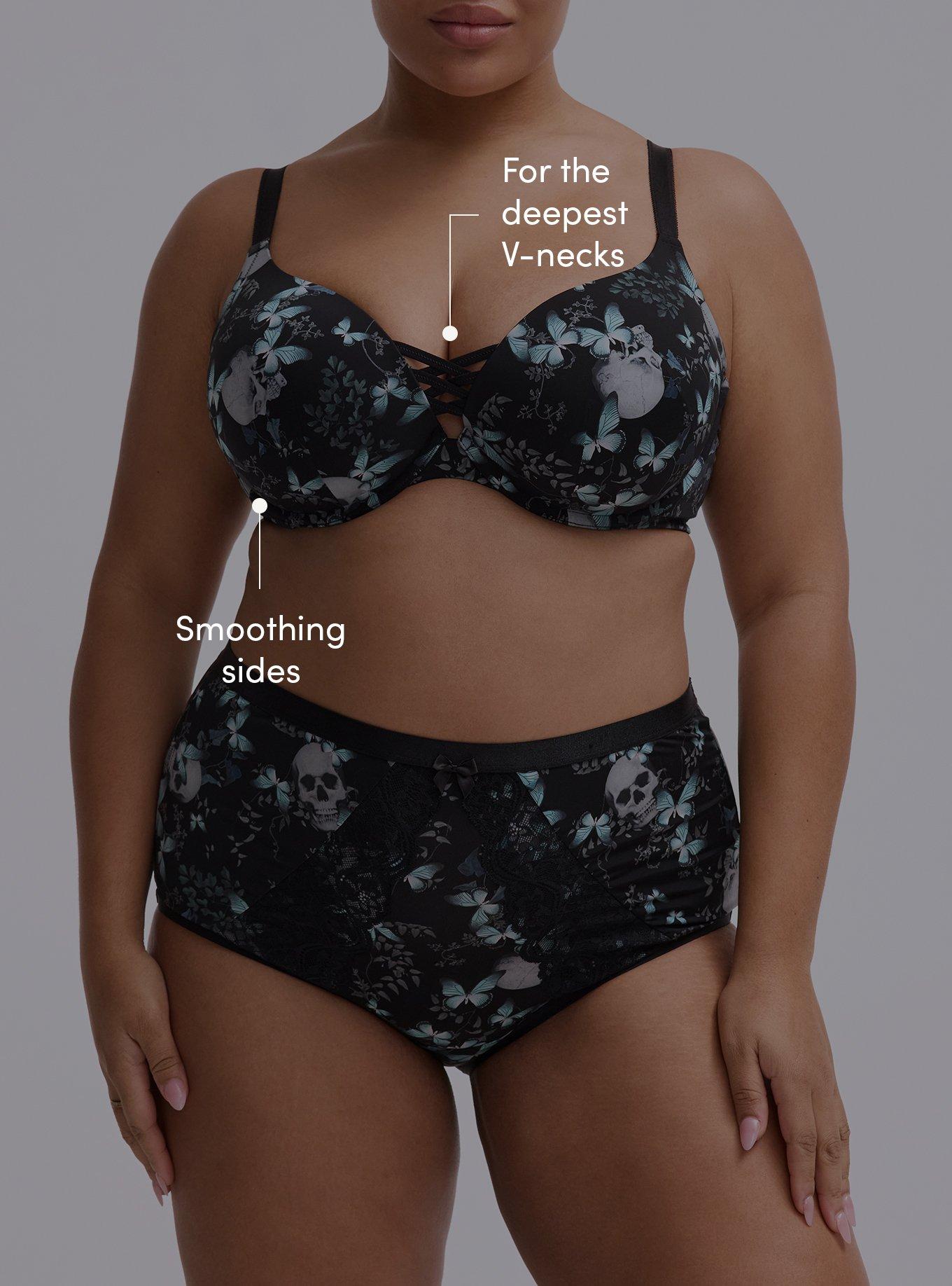 XO Plunge Push-Up Smooth Bra, MONARCH SKULLS BLACK, alternate