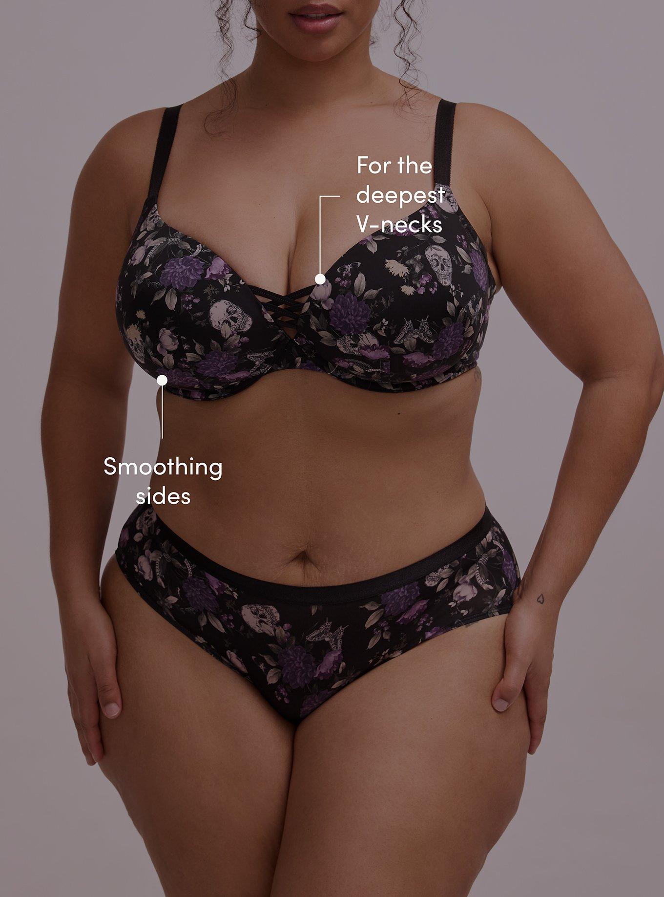 XO Plunge Push-Up Smooth Bra, CONSTANCE FLORAL BLACK, alternate
