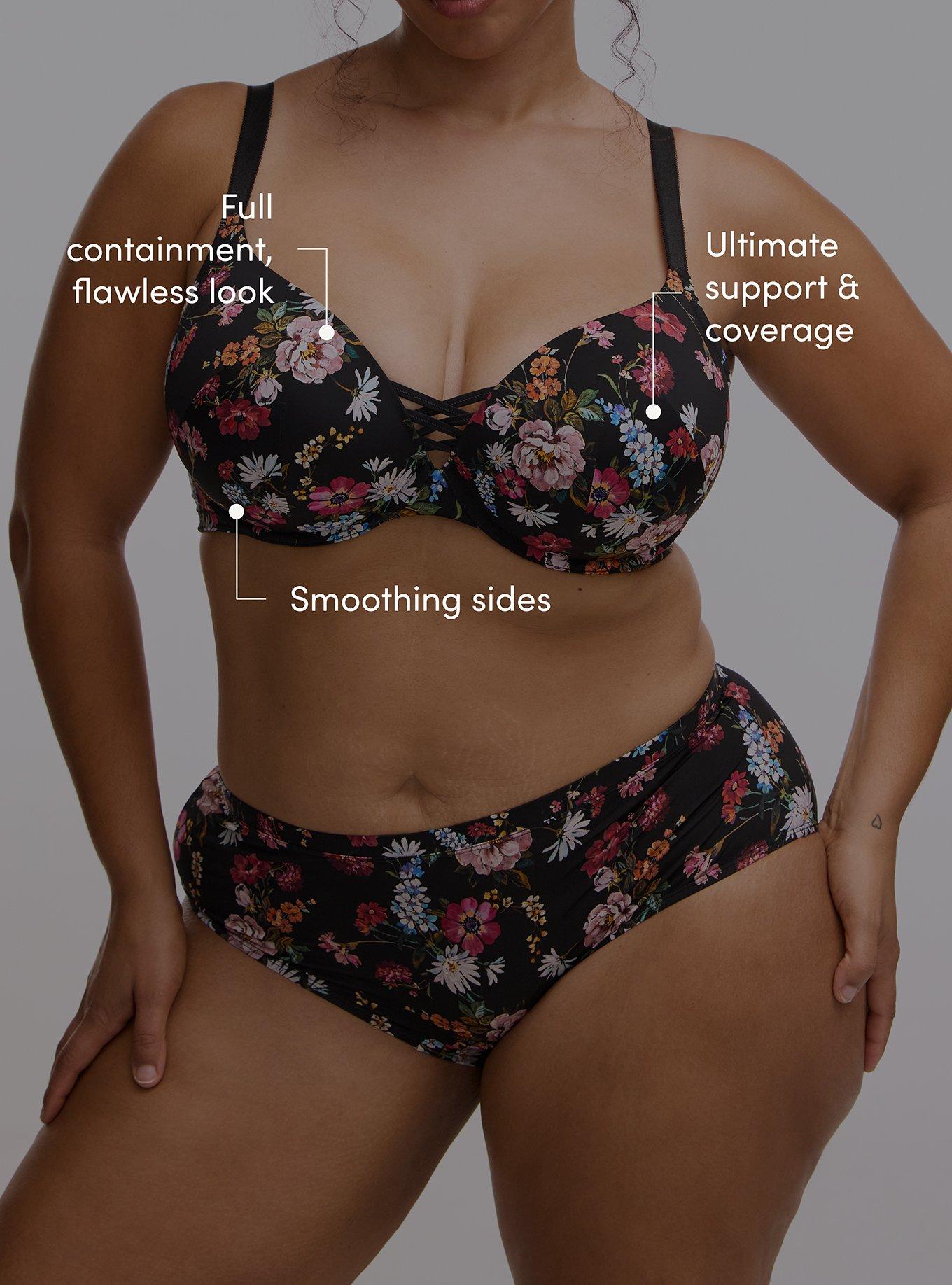 XO Plunge Push-Up Smooth Bra, CLASSICAL FLORAL MULTI, alternate