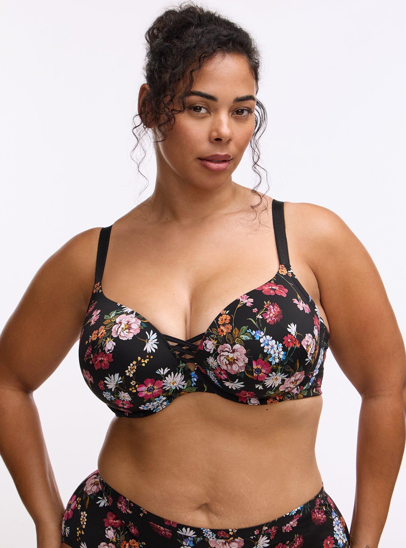 XO Plunge Push-Up Smooth Bra, CLASSICAL FLORAL MULTI, hi-res