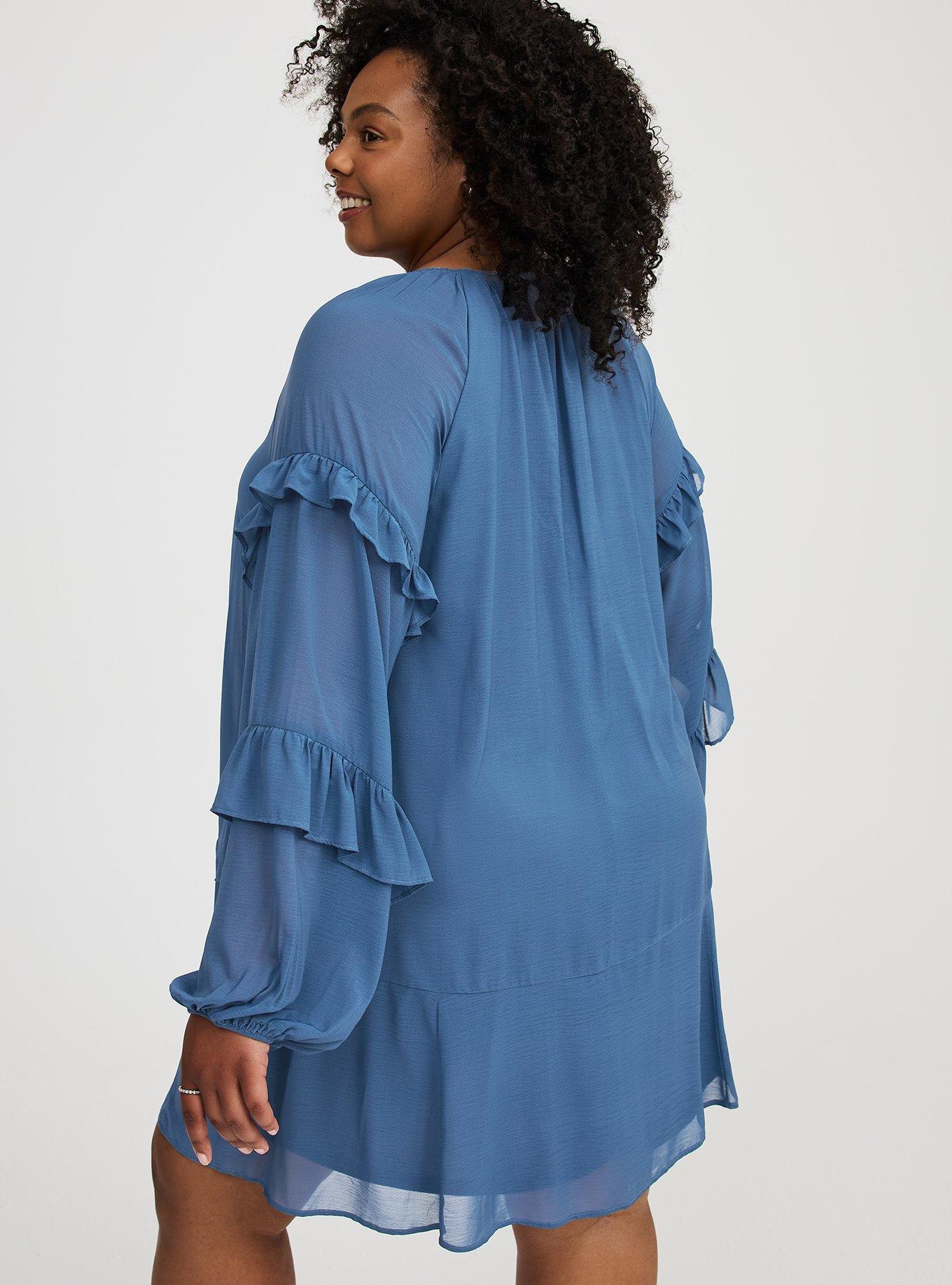 Mini Ruffle Peasant Dress