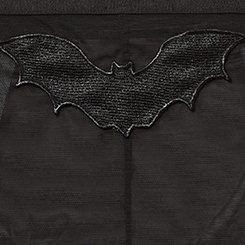 Halloween Applique Mid-Rise Lace Cheeky Panty, BAT RICH BLACK, swatch