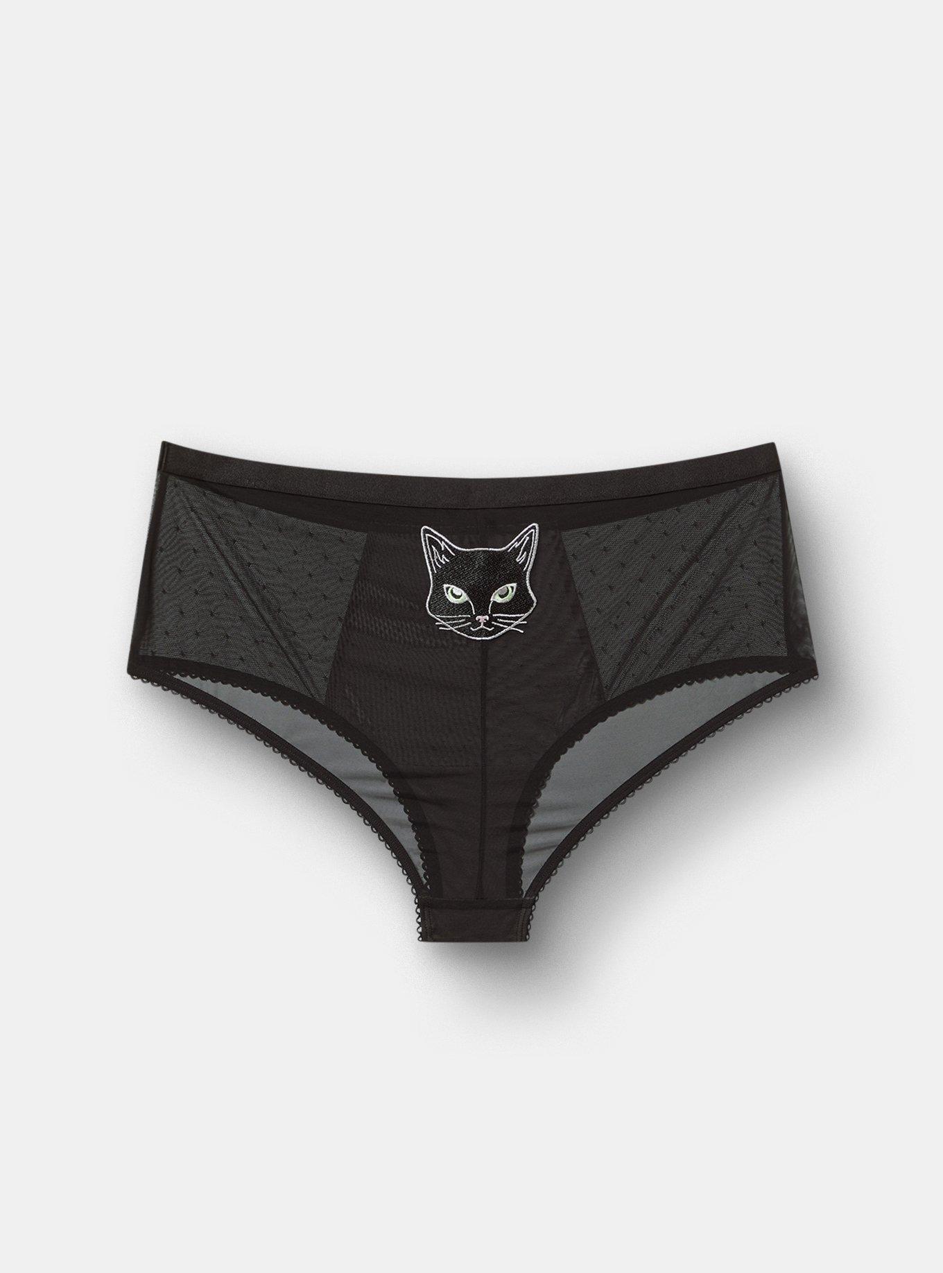 Halloween Applique Mid-Rise Lace Cheeky Panty