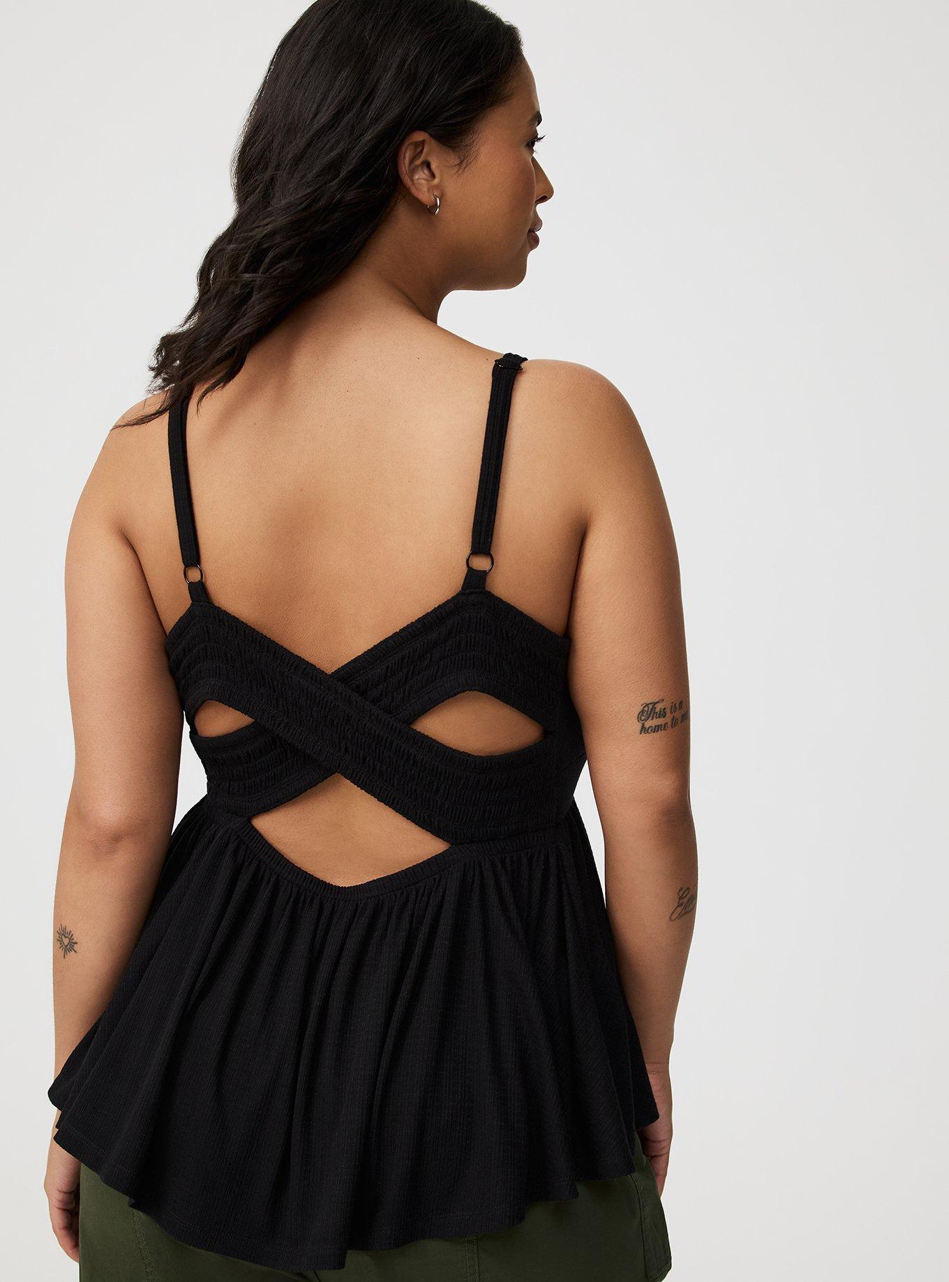Smocked Criss-Cross Babydoll Top