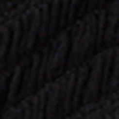 Smocked Criss-Cross Babydoll Top, DEEP BLACK, swatch