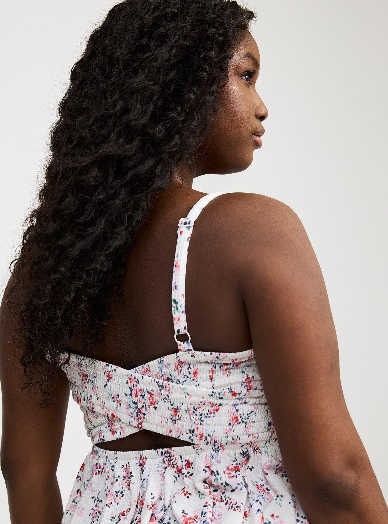 Smocked Criss-Cross Babydoll Top