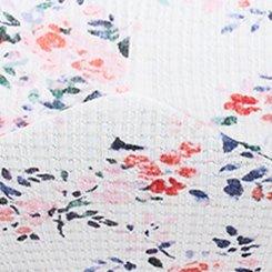 Smocked Criss-Cross Babydoll Top, FANCIFUL FLORAL CLOUD DANCER, swatch