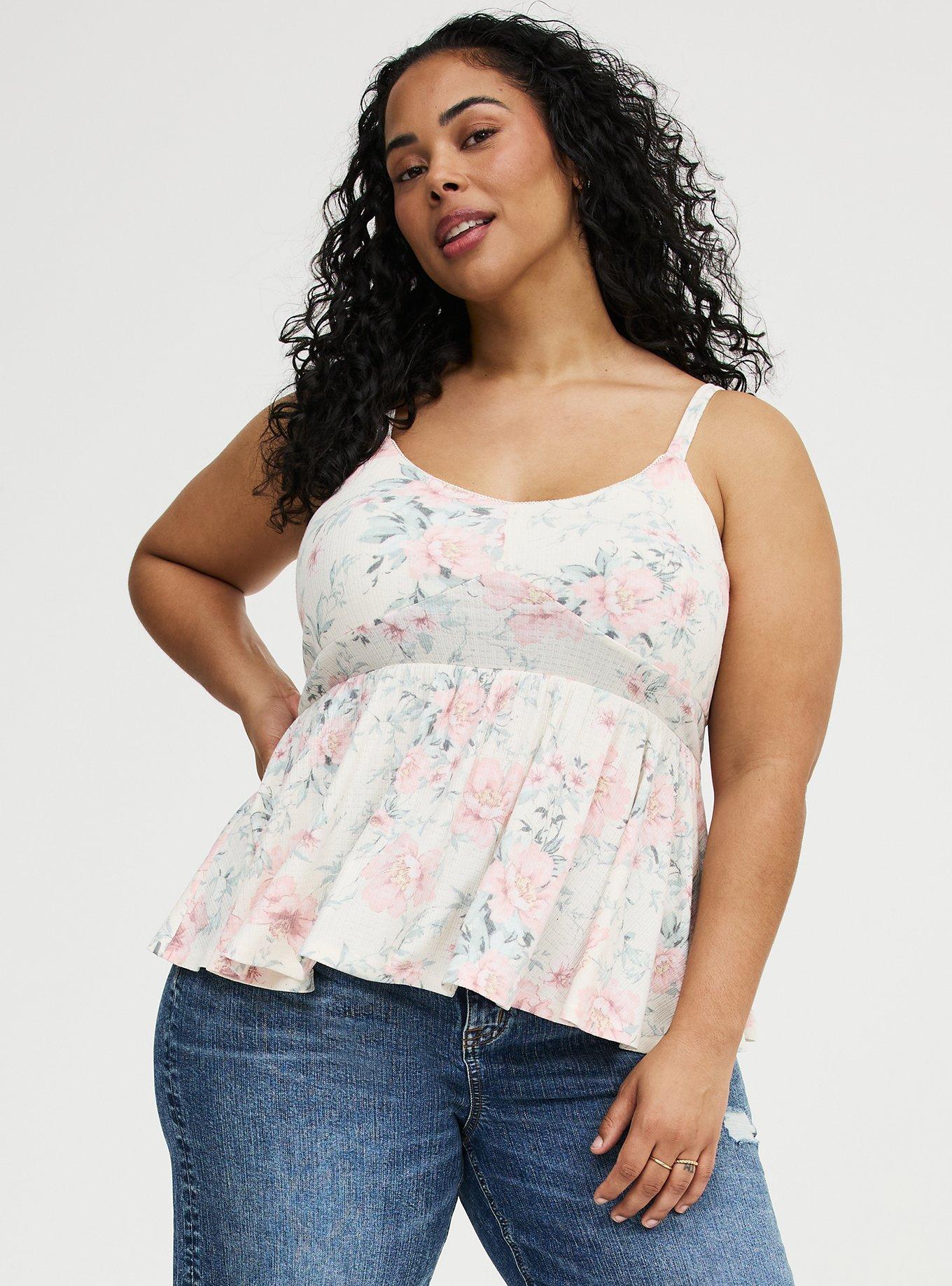Smocked Criss-Cross Babydoll Top, LOLLA FLORAL IVORY, alternate
