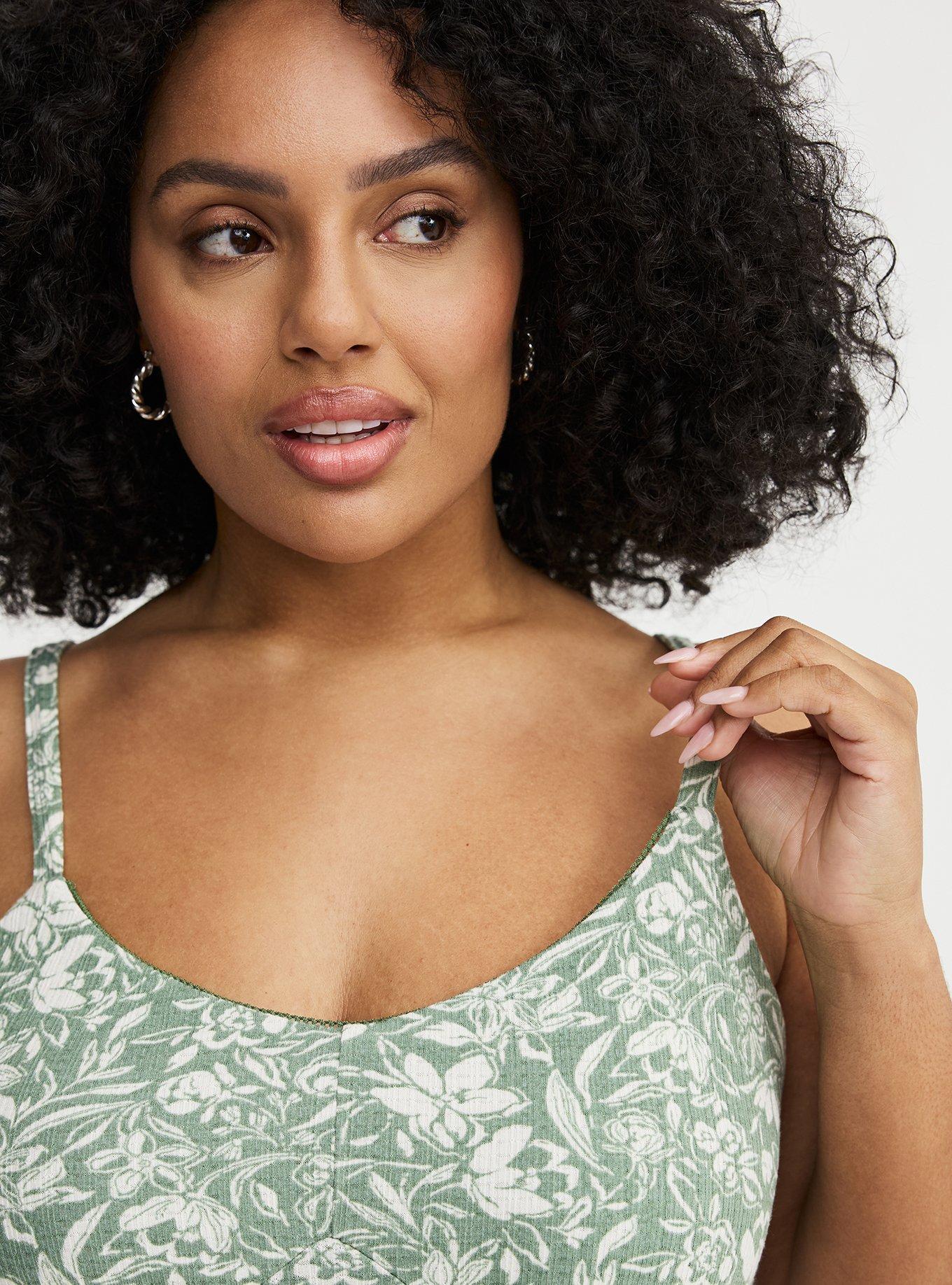 Smocked Criss-Cross Babydoll Top, STEPH FLORAL GREEN, alternate