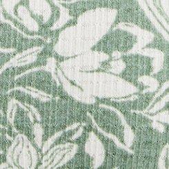 Smocked Criss-Cross Babydoll Top, STEPH FLORAL GREEN, swatch