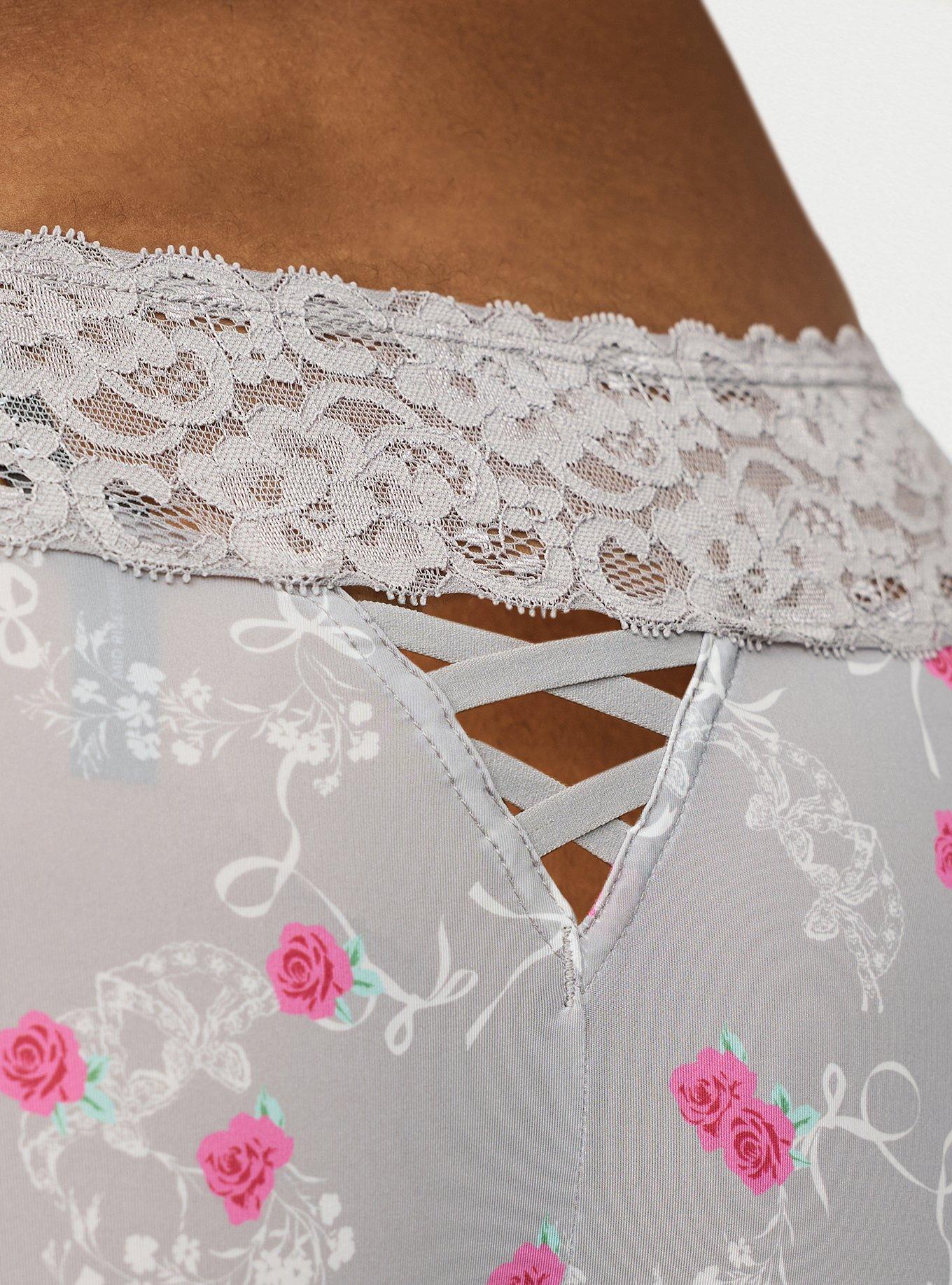 Second Skin Mid-Rise Cheeky XO Back Panty, ROSE BOWS FORMAL GRAY, alternate