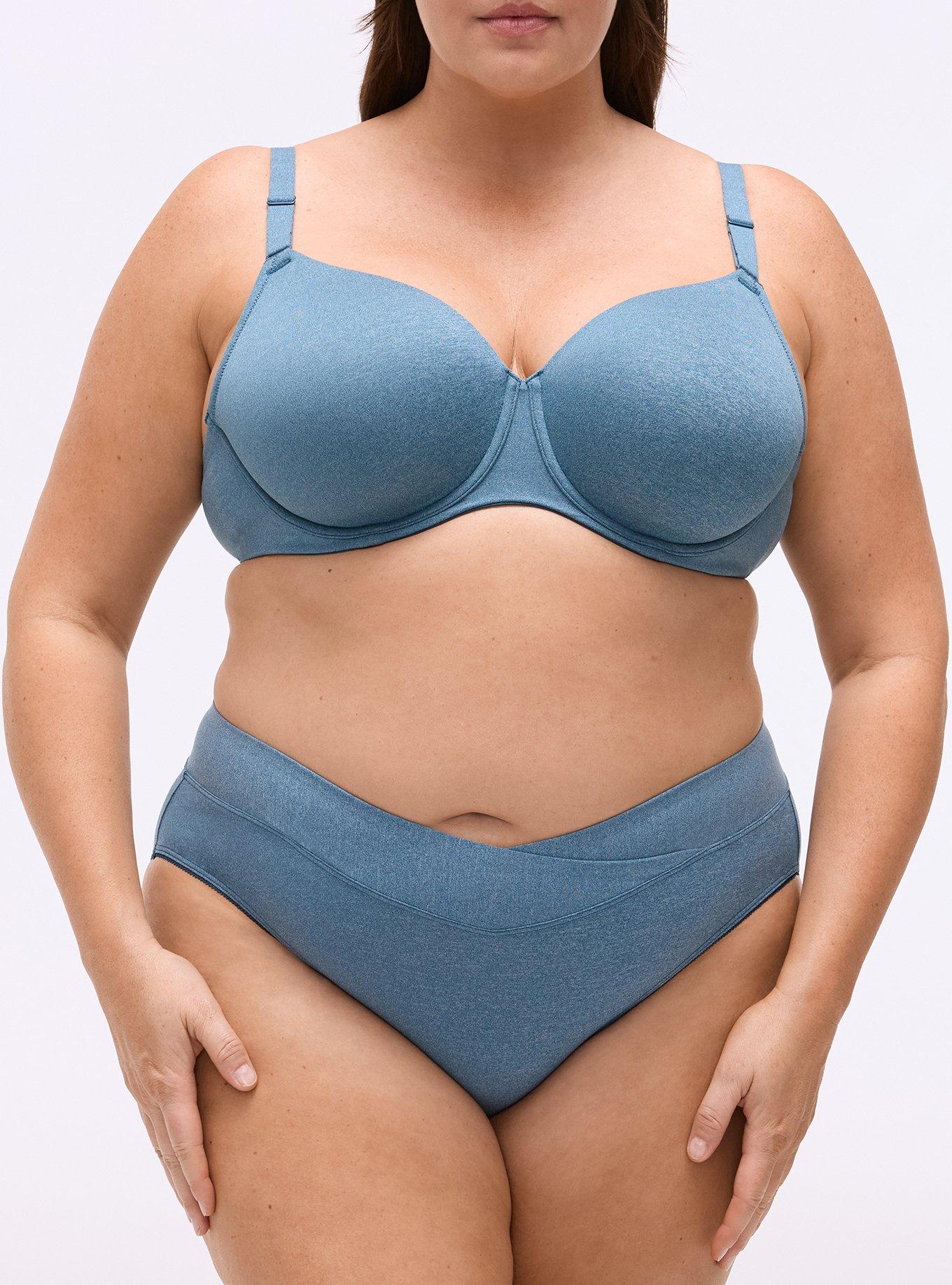 Microfiber Cross Front Mid-Rise Hipster Panty, LEGION BLUE HEATHER, alternate