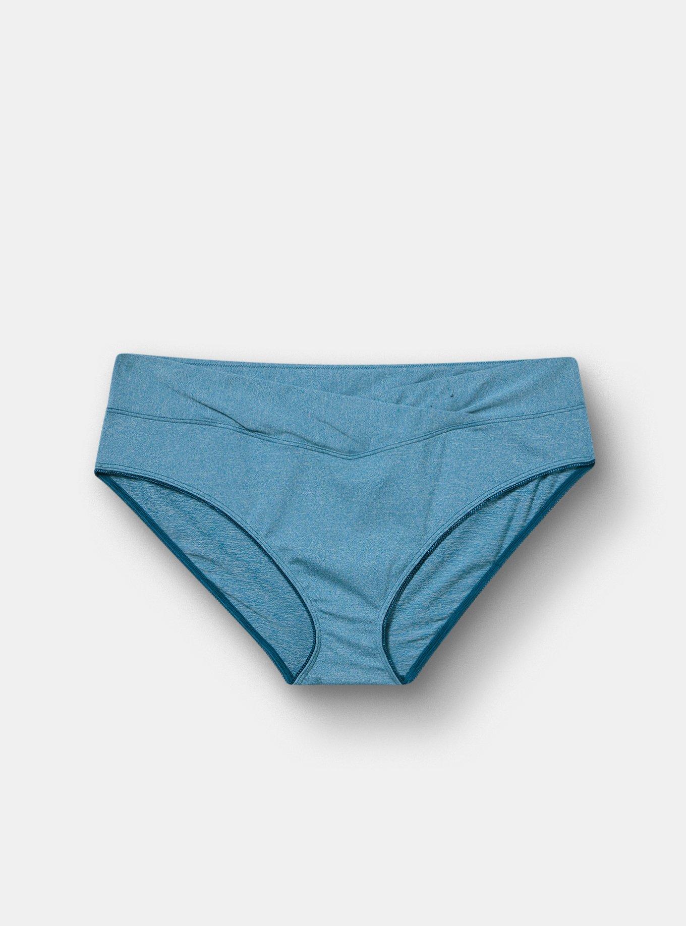 Microfiber Cross Front Mid-Rise Hipster Panty, LEGION BLUE HEATHER, hi-res