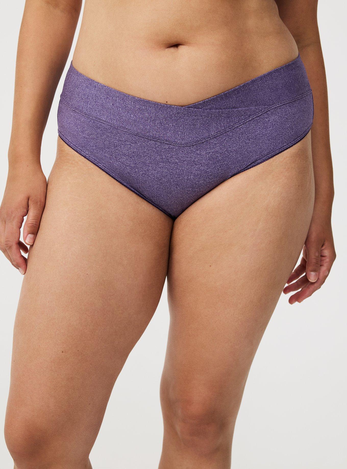 Microfiber Cross Front Mid-Rise Hipster Panty