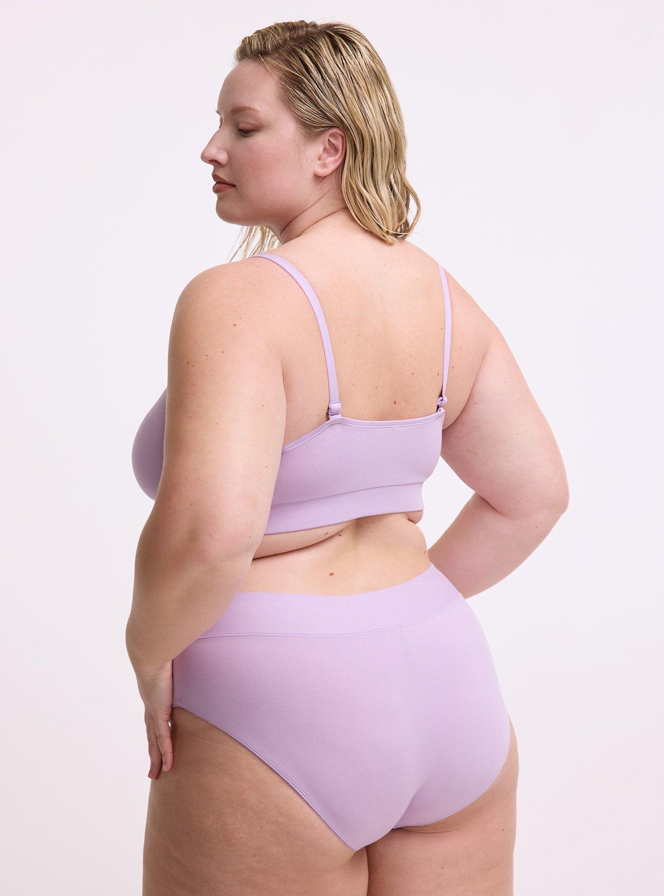 Microfiber Cross Front Mid-Rise Hipster Panty, LAVENDULA HEATHER, alternate