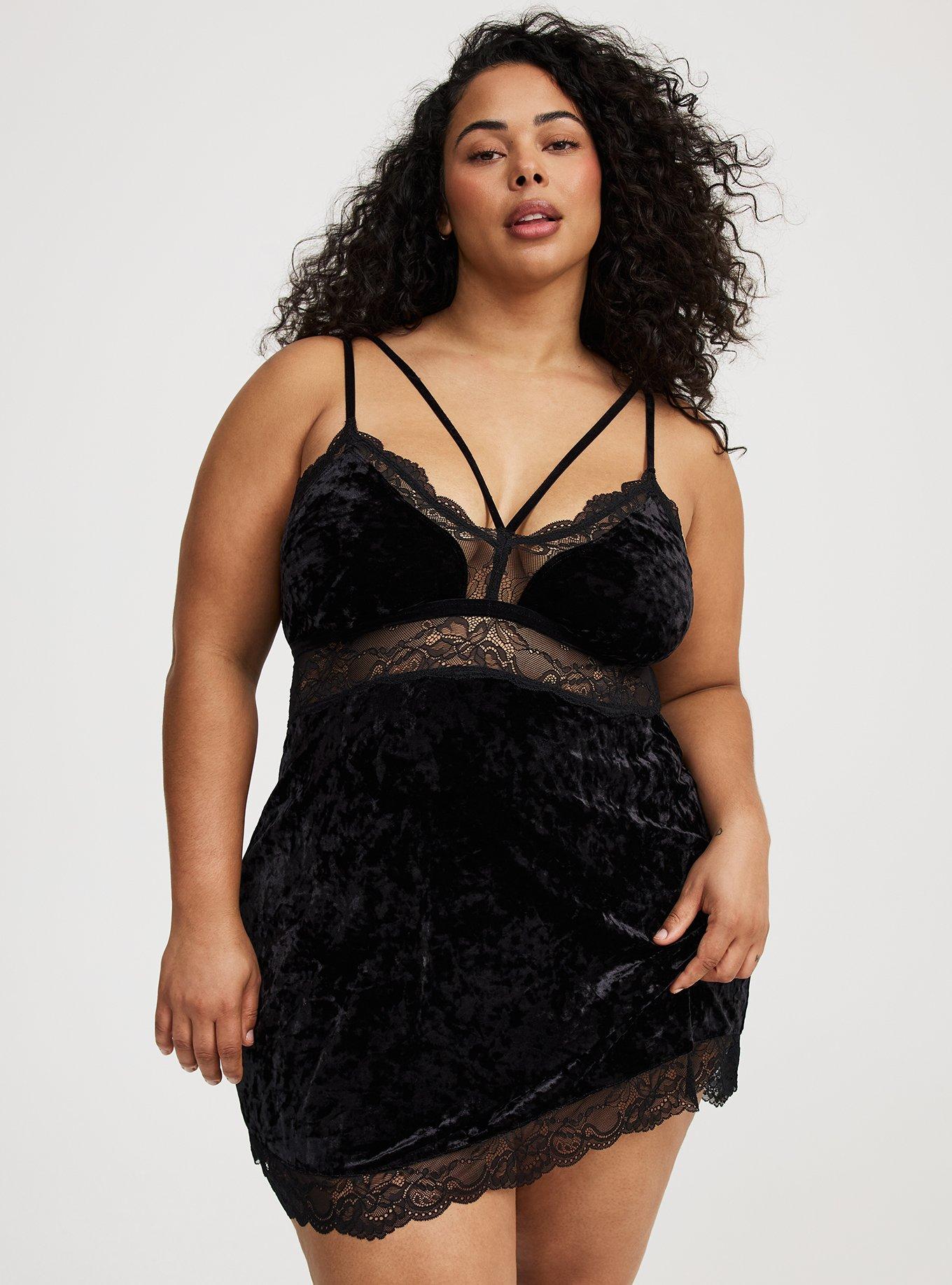 Strappy Velour Lingerie Slip
