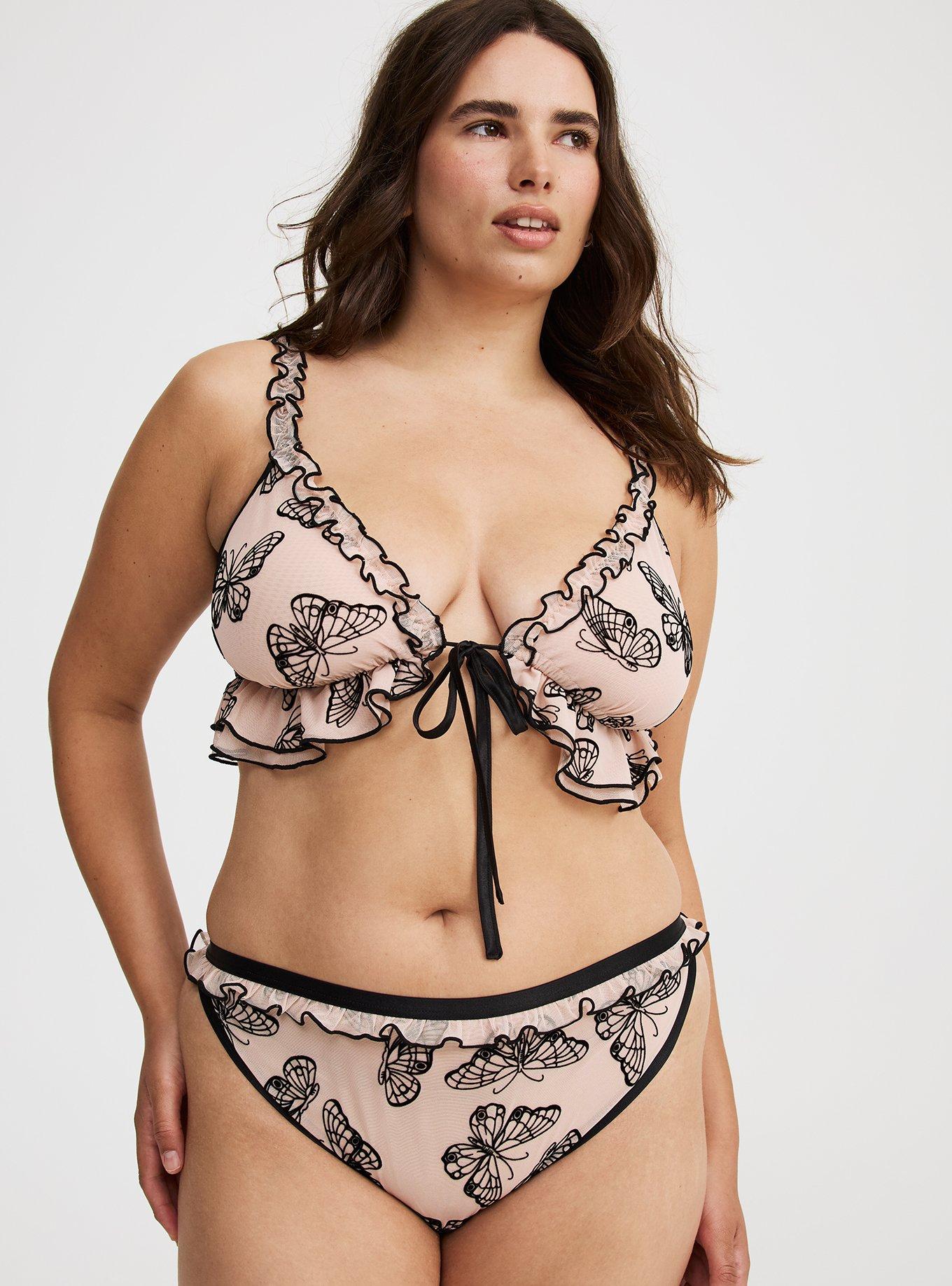 Flocked Mesh Bralette