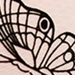 Plus Size Flocked Mesh Bralette, ROSE DUST, swatch