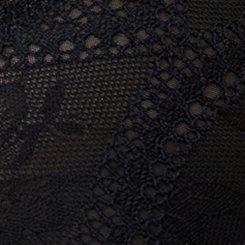 Plus Size Strappy Wireless Lace Bralette, RICH BLACK, swatch